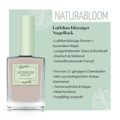 Esmalte de uñas beige de secado rápido (Moon Dust) - esmalte de uñas natural con fórmula vegana - transpirable, sostenible y duradero, 14 ml