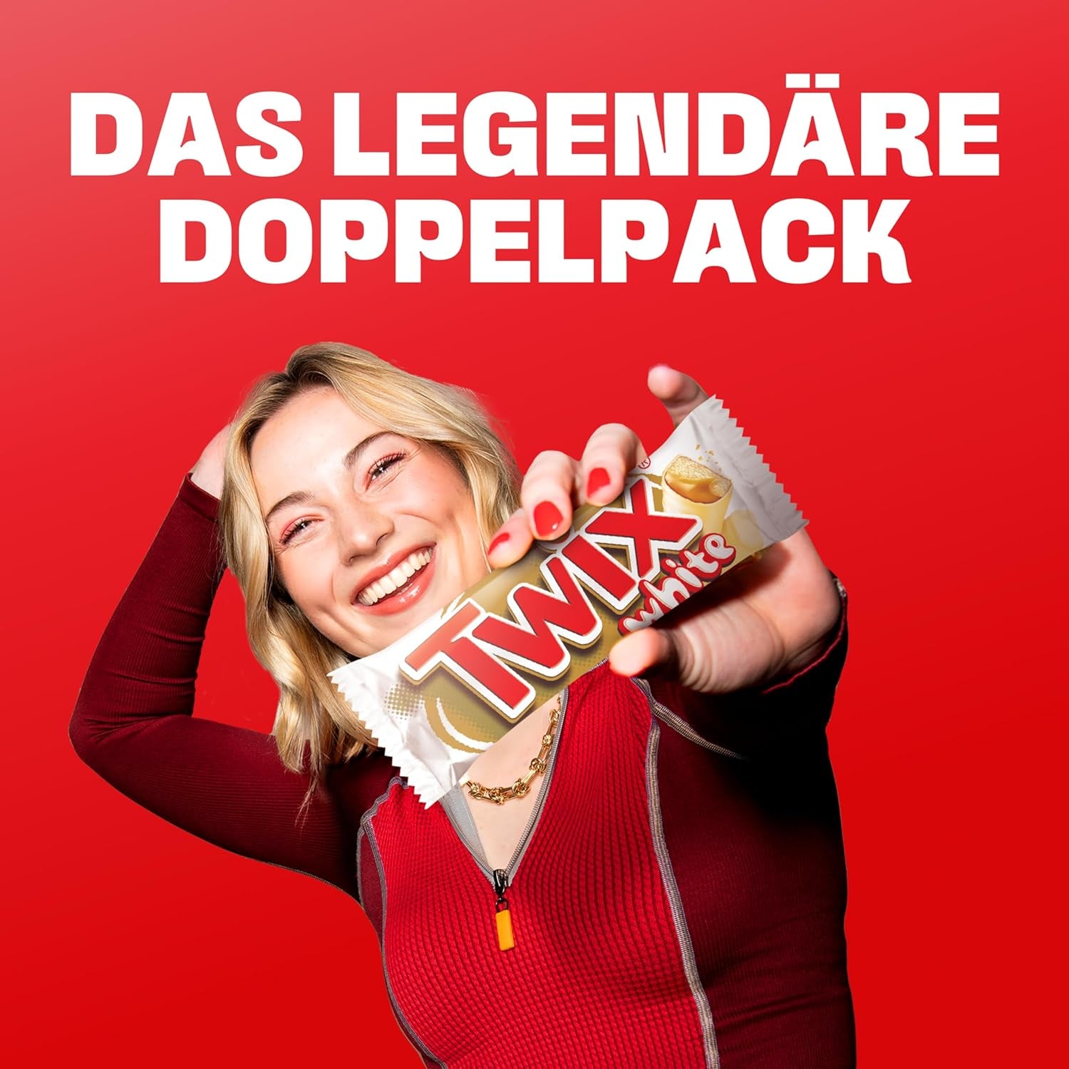 Barras de chocolate blanco Twix; caramelo, galletas, chocolate blanco; paquete múltiple de chocolates; 5 barras (5 x 46 g)