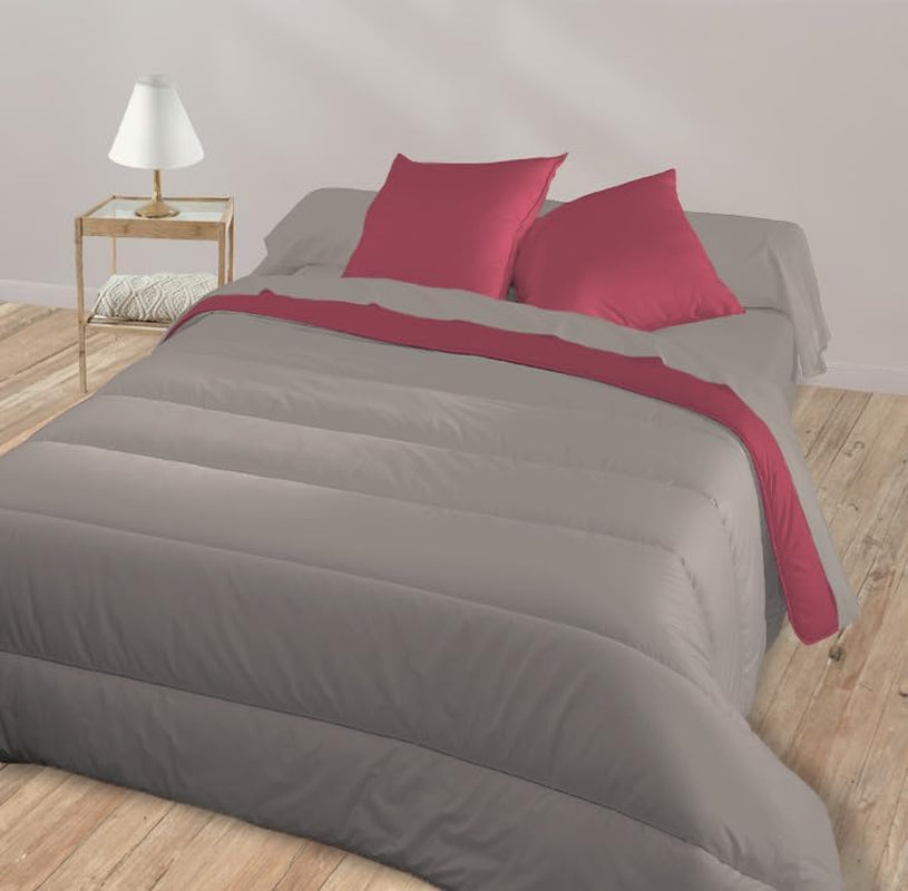 Bleu Câlin edredón reversible bicolor para 2 personas, microfibra, burdeos/pimienta, 220X240 cm Edredones y edredones Naty Shop