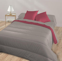 Bleu Câlin edredón reversible bicolor para 2 personas, microfibra, burdeos/pimienta, 220X240 cm Edredones y edredones Naty Shop