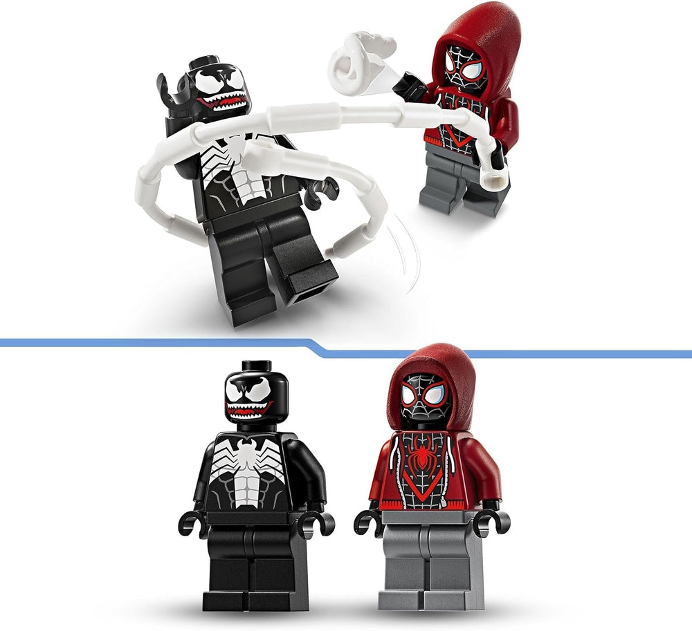LEGO Marvel Venom Mech vs. Miles Morales Figuras de acción móviles para niños Set de Spider-Man con minifiguras de duelo de superhéroes Juguete de regalo para niños y niñas 6 años 76276 Juegos de construcción Besuche den LEGO-Store