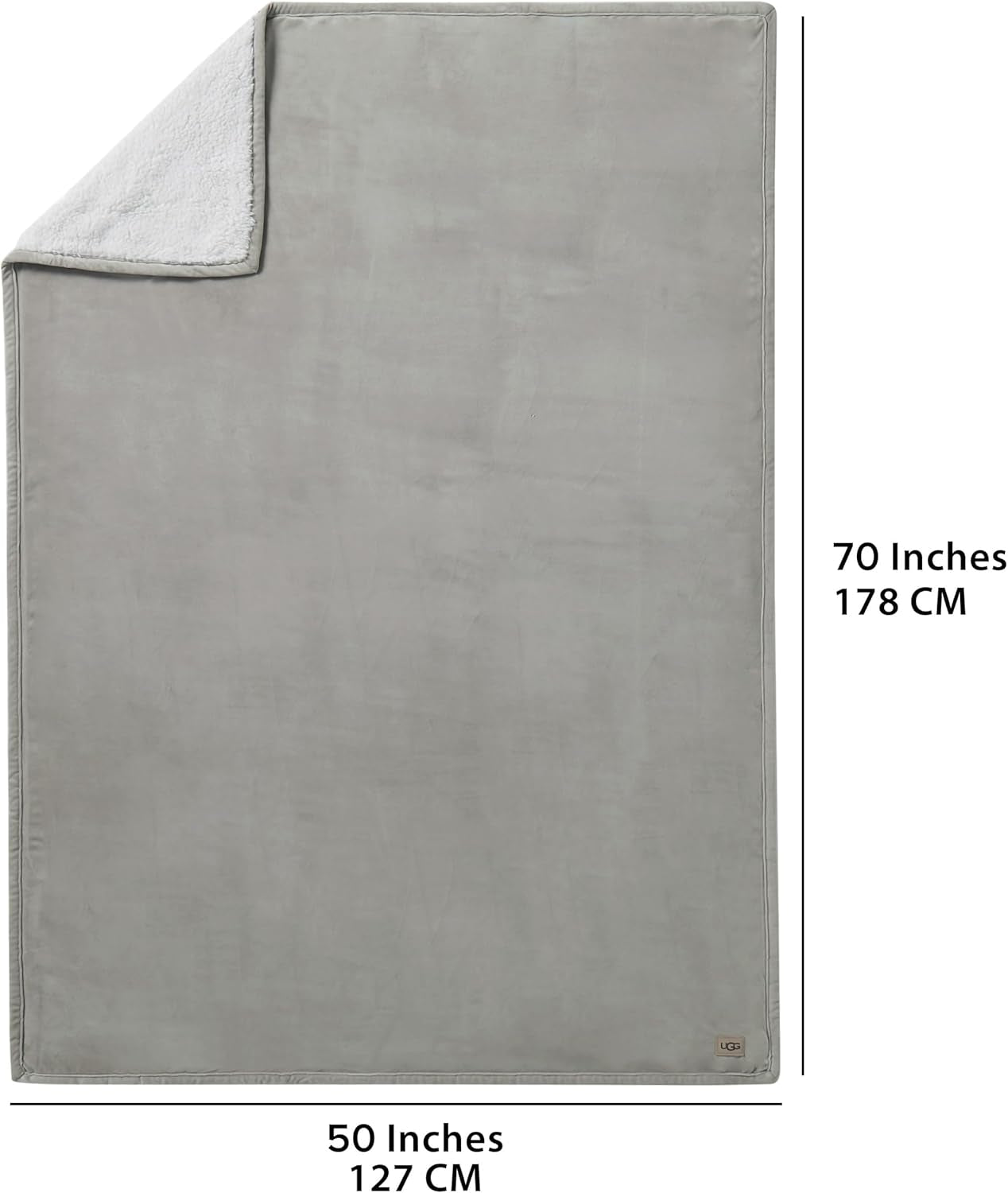 UGG 01465 Bliss Sherpa Pătură de aruncare complet reversibilă pentru canapea sau pat, lavabilă la mașină, ușor de întreținut, pluș moale, pături de lux supradimensionate, 178 X 127 cm, sigilare Plapumi si pilote Naty Shop