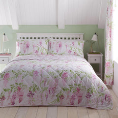 Dreams & Drapes Design - Wisteria - Funda de cama acolchada - 200 cm x 230 cm en rosa Camas y fundas DREAMS AND DRAPES Rose 200 cm x 230 cm