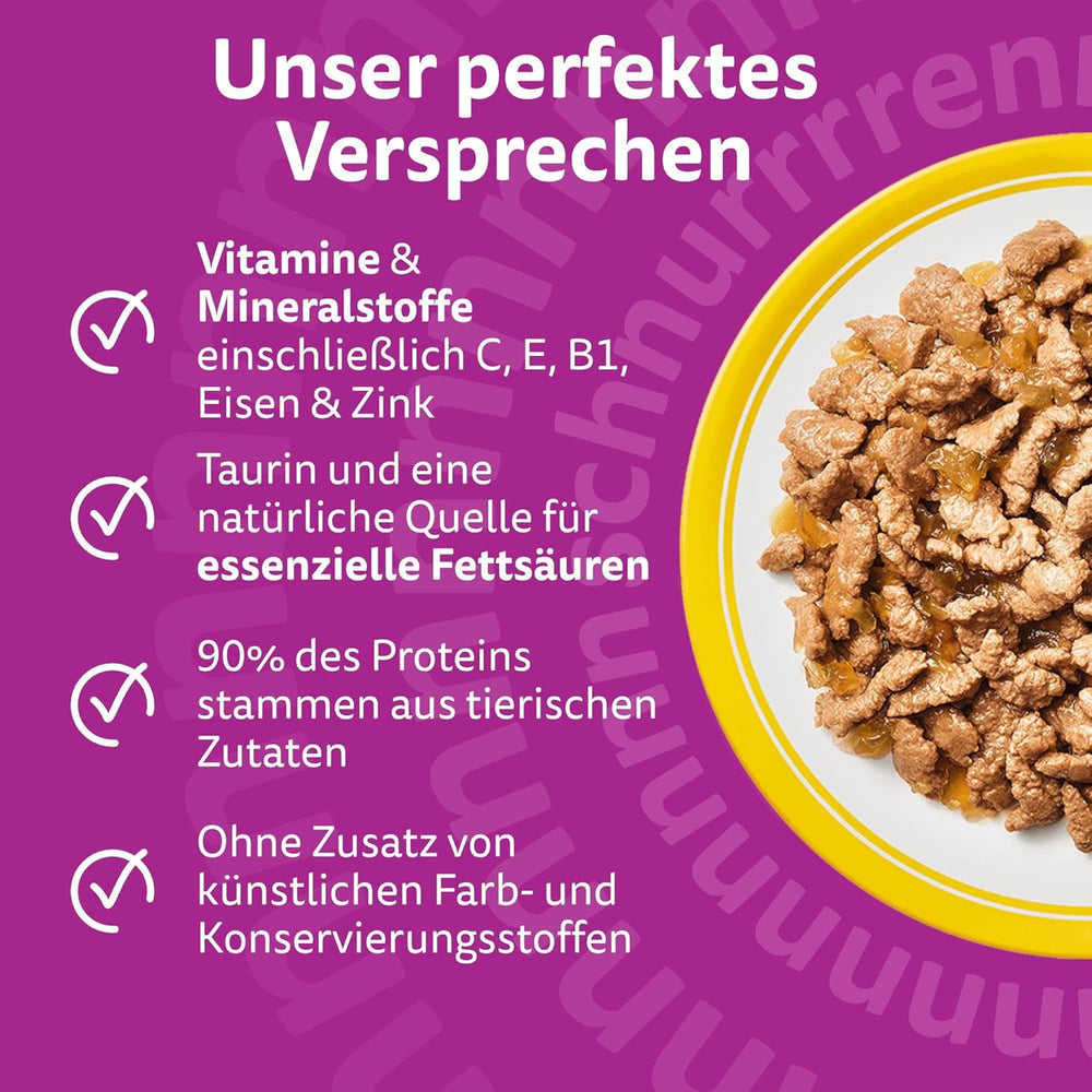 WHISKAS Hrană umedă pentru pisici în jeleu 120 x 85g Selecție de păsări de curte