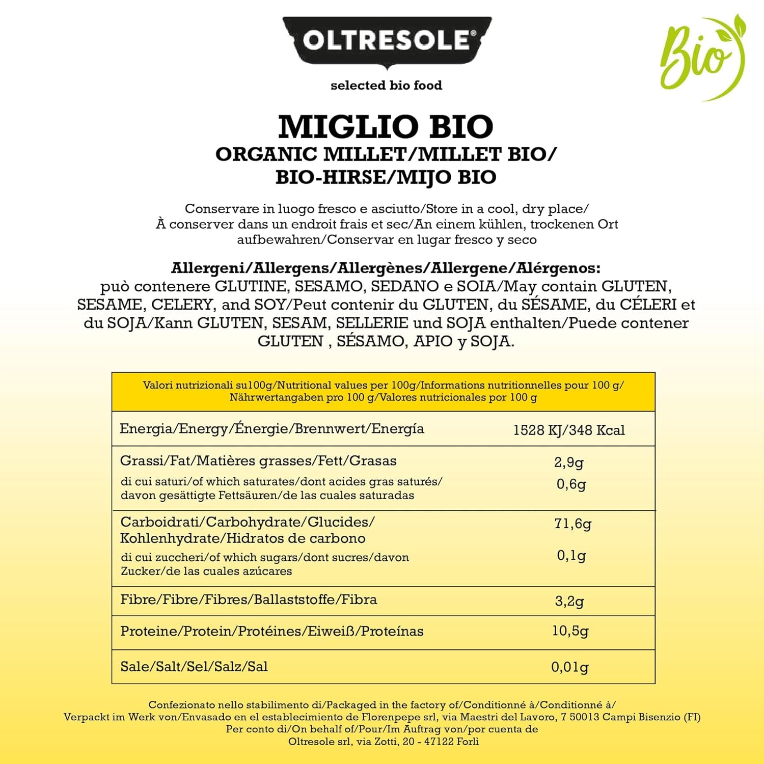 Mijo orgánico 1 kg, granos orgánicos ricos en fibra y minerales, granos de mijo amarillo para consumo, paquete ideal para la familia