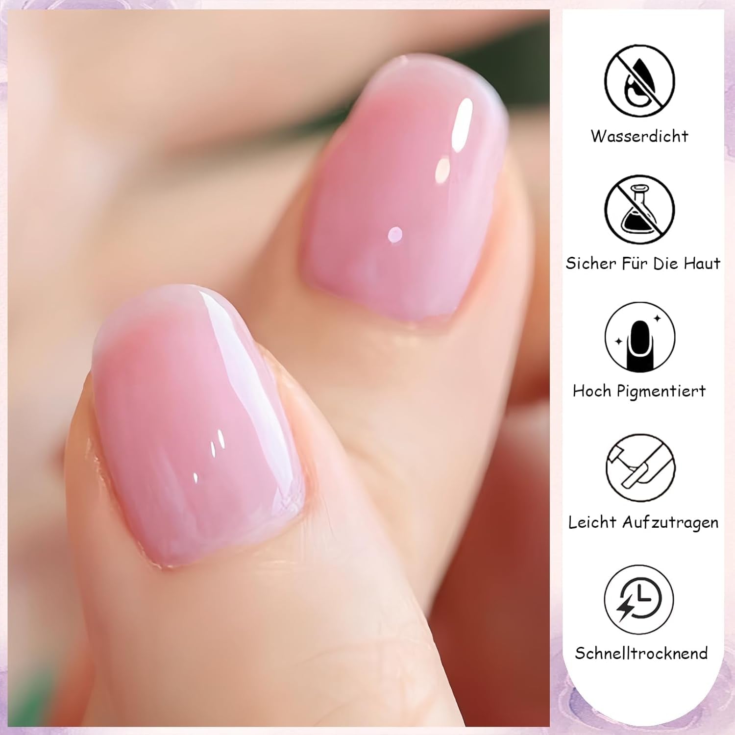 Esmalte de uñas Jelly Pink, 13 ml, secado rápido, larga duración, natural, translúcido, esmalte de uñas regular sin lámpara UV para mujeres DIY Nail Art (rosa clásico)