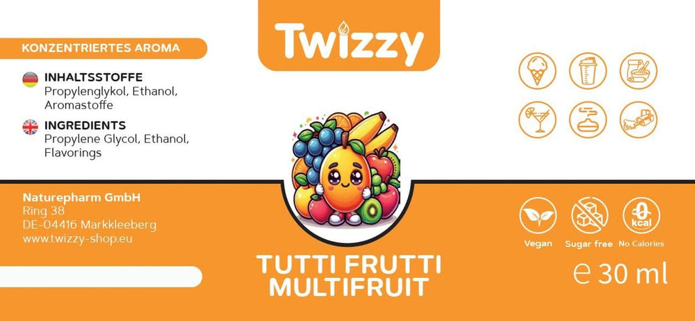 Twizzy Aroma Concentrado Tutti Frutti, 30 ml Aromas Naty Shop