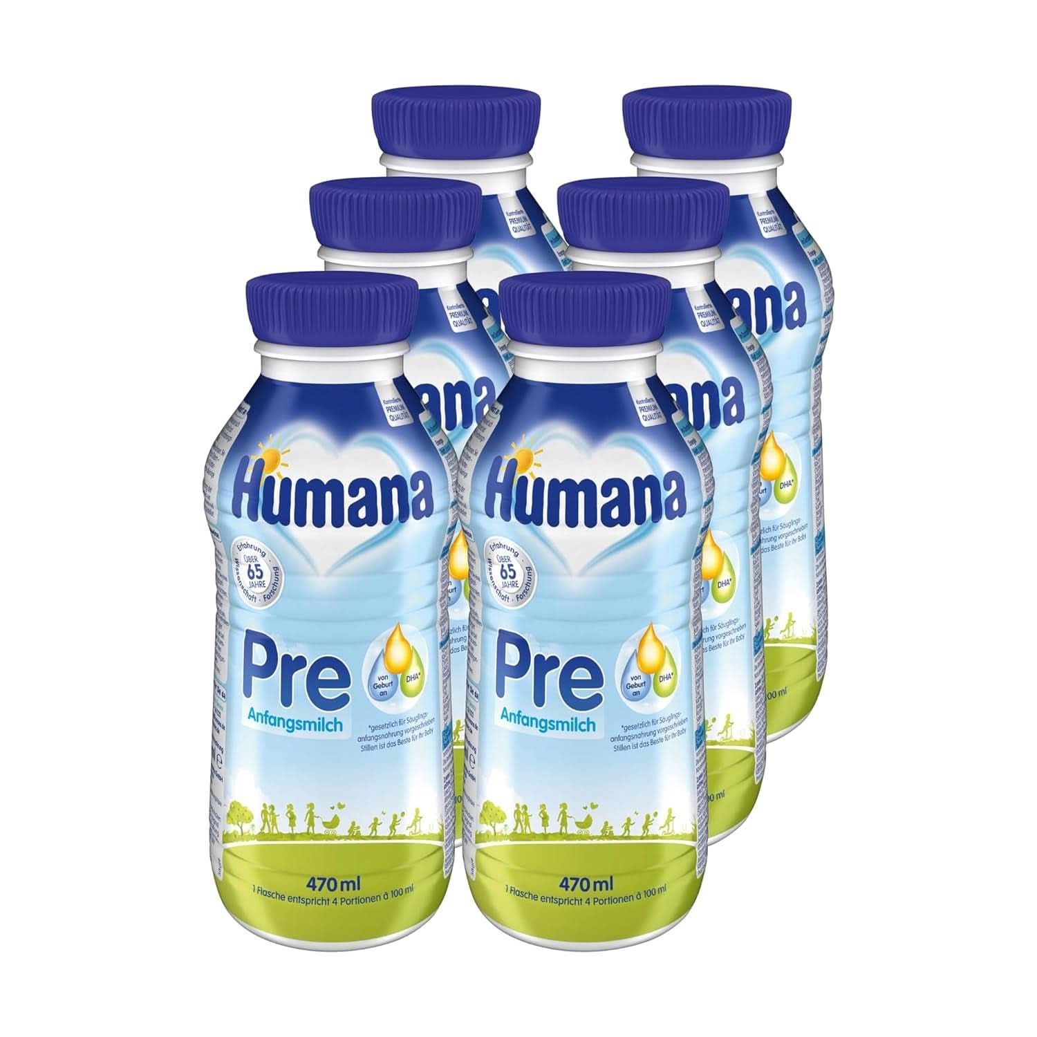 Leche Humana PRE Inicial, desde el nacimiento, leche en polvo para lactantes, sólo con DHA y lactosa, 750 g Naty Shop 6 x 470 ml Líquida