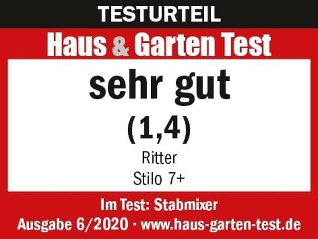 Ritter Stilo 7 plus Kabelloser Stabmixer, Pürierstab Mit Akku Aus Vollmetall, Hecho en Alemania, Silber Kitchen Naty Shop
