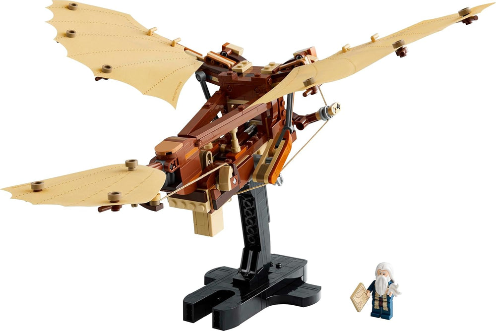 LEGO Icons Leonardo da Vincis Fluggerät mit schlagenden Flügeln - Minifigura y soporte incluidos - Bauset für Erwachsene - Deko-Set für Zuhause - Giftidee - 10363