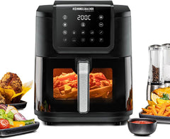 ROMMELSBACHER Freidora de aire caliente con ventana FRH 1700, 10 programas, silenciosa Electrodomésticos Naty Shop 8 litros