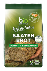 Biozentrale, mezcla para hornear pan con semillas de cáñamo y semillas de lino, ecológica, 500 gramos Cocina Naty Shop