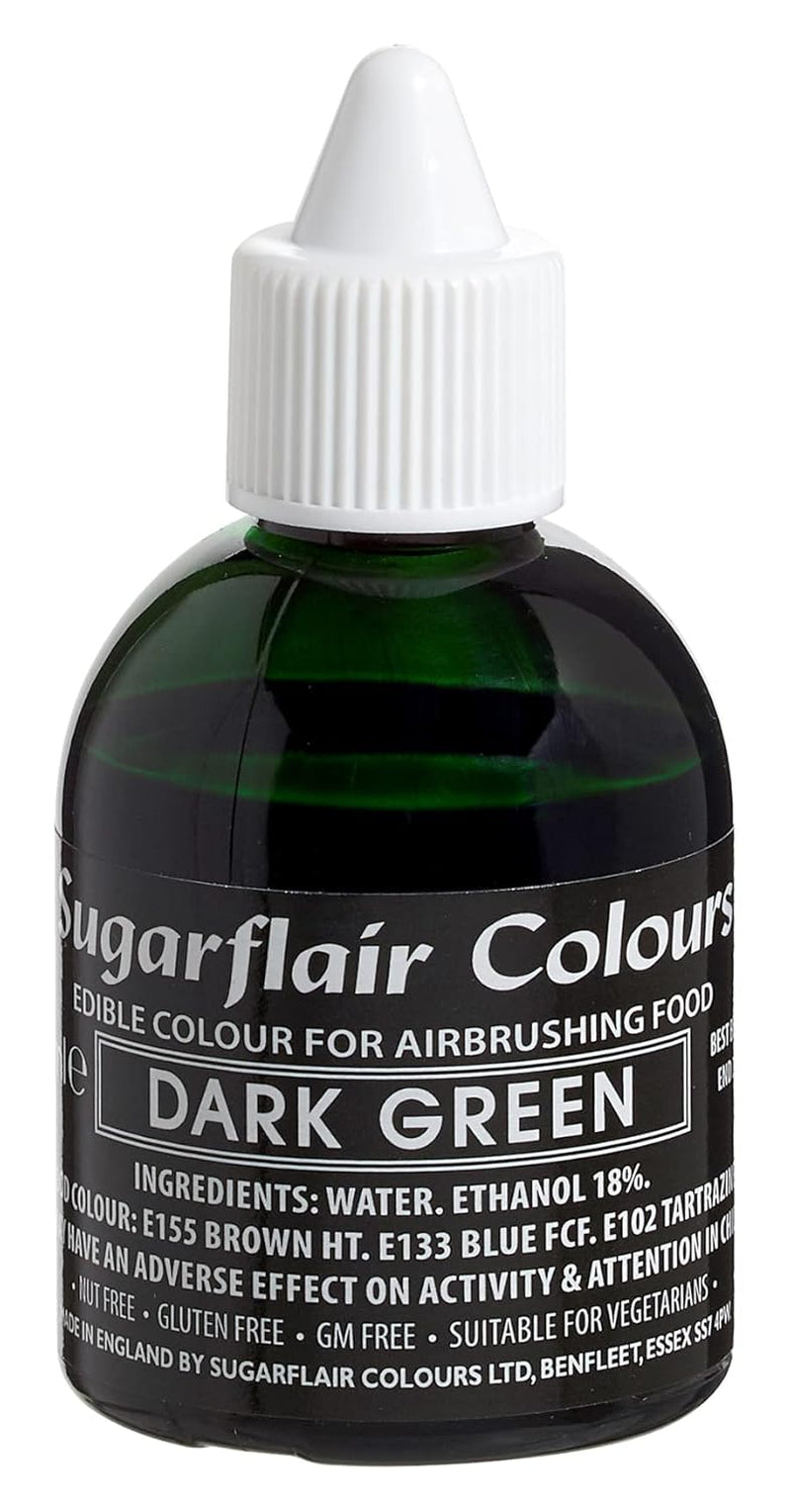 Colorant alimentar Sugarflair Verde Închis - Colorant alimentar lichid comestibil, colorant aerograf pentru torturi, brioșe, glazură și decorațiuni pentru torturi - 60 ml