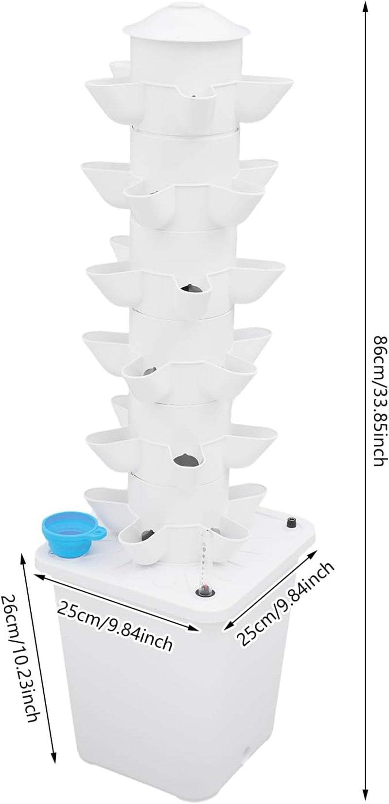 Torre Hidropónica de 30 Cápsulas, Sistema de Cultivo Hidropónico para Jardín, Kit de Cultivo Aeropónico con Tanque de Agua de 10L y Bomba de Hidratación, Kit de Cultivo Aeropónico Vertical para Hierbas, Frutas, Verduras