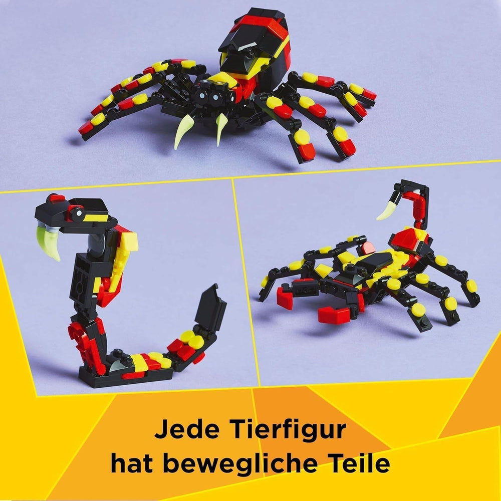 LEGO Creator 3In1 Animales salvajes: Araña sorpresa - juguete para reconstruir en figura de escorpión o serpiente - set de construcción con 3 modelos - regalo para niños y niñas a partir de 7 años 31159 Juegos de construcción Besuche den LEGO-Store