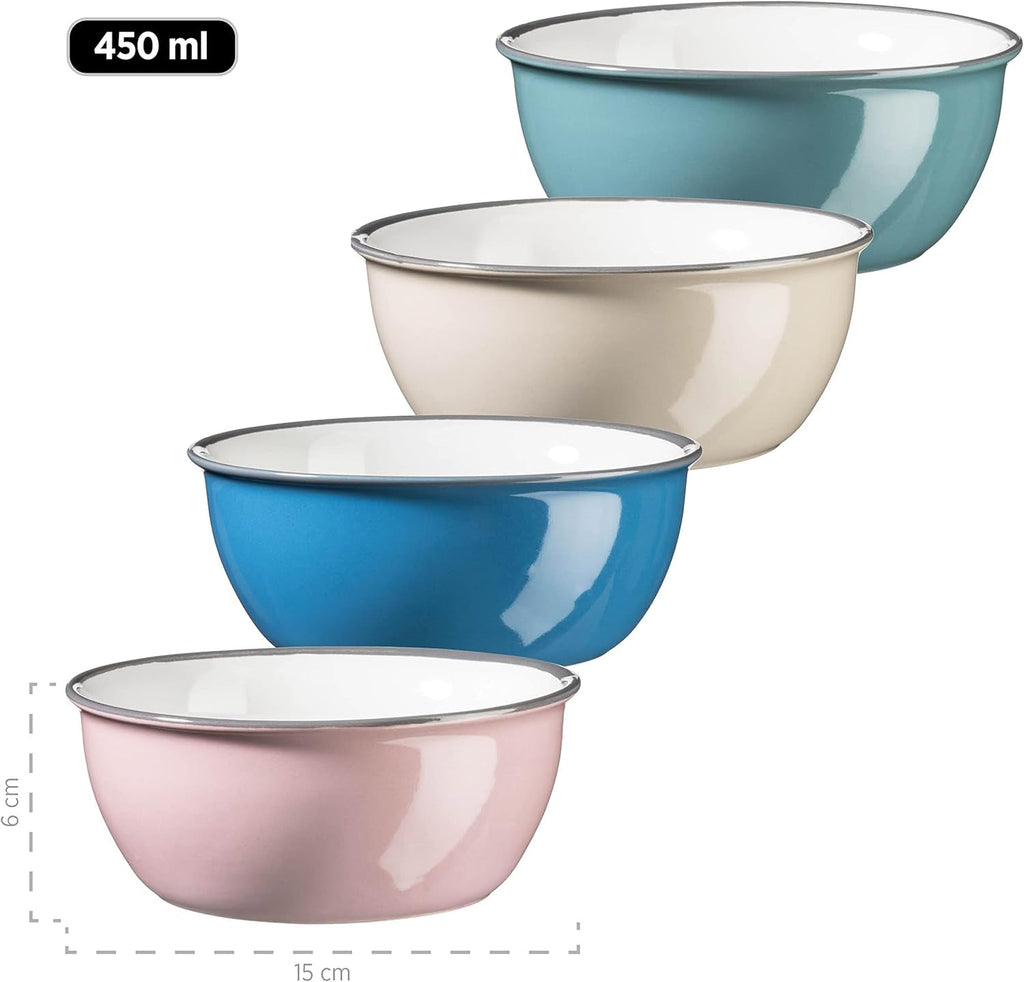 MÄSER Maila, Buntes Vintage-Geschirr-Set Aus Keramik Für 4 Personen, Modernes Geschirrset Im Retro-Look, Steinzeug, Petrol/Altrosa/Beige/Dunkelblau Seturi vesela masa Naty Shop