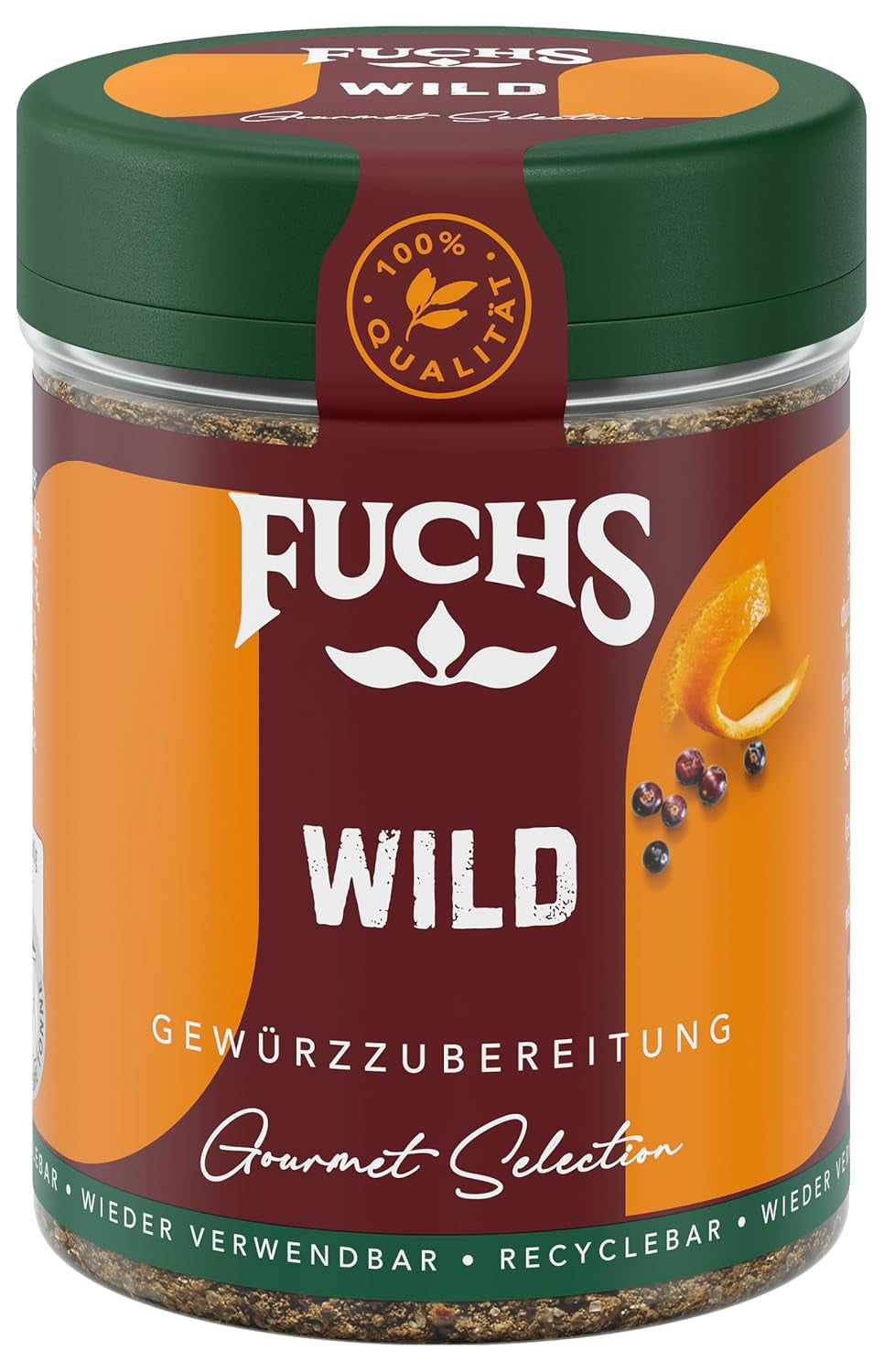 Fuchs Gourmet Selection Klassisch/Heimisch – Bratkartoffel Gewürzsalz, nachfüllbares Kartoffel Gewürz, Salz zum Würzen von Brat- & Ofenkartoffeln, Pommes Frites & Co, vegano, 70 g