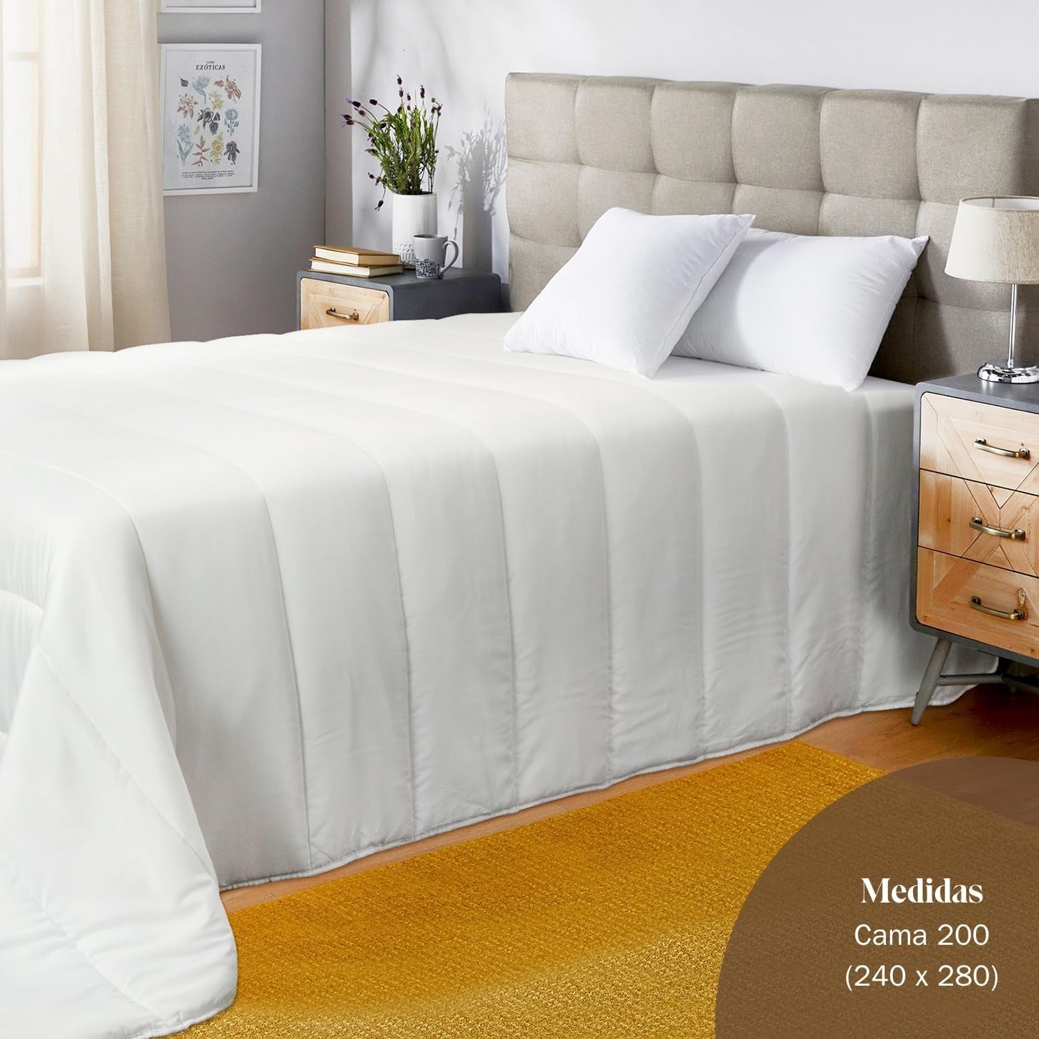 Pikolin Home - Edredón Nórdico Antiácaros 400 G, Apto para Habitaciones de Invierno y Bajas Temperaturas, Cama 200-240 X 280 Cm. Edredones y colchas Naty Tienda