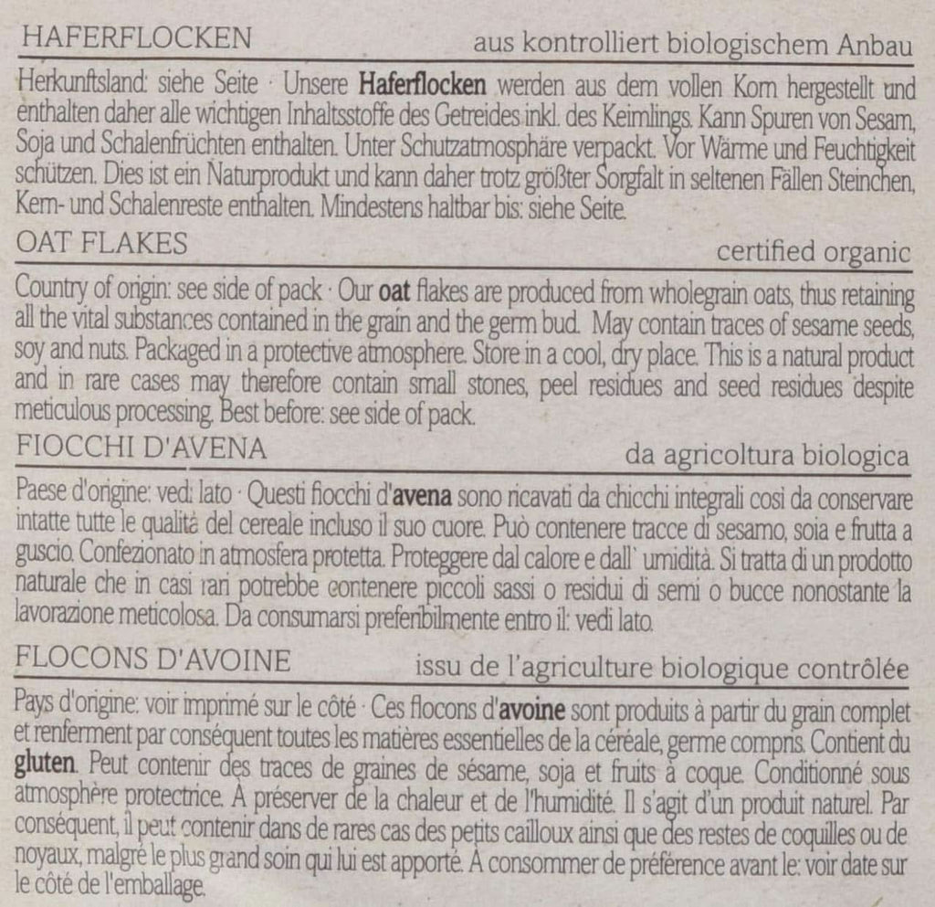 Fulgi de ovăz Verival - Organic, pachet de 6 x 500 grame Cereale Naty Shop