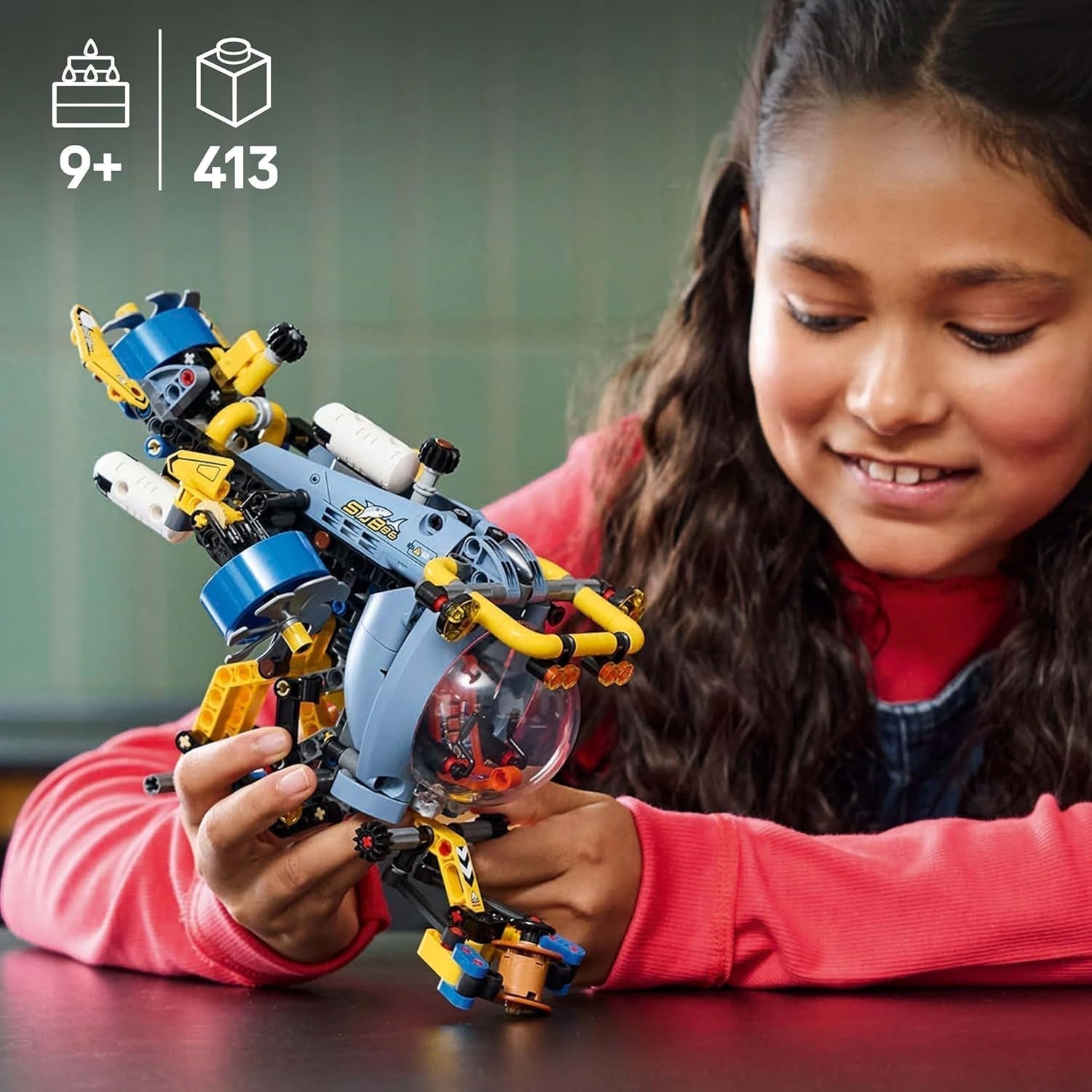 LEGO Technic Submarino Explorador de las Profundidades, Juguete de Construcción para Niños de 9 Años, Niños y Niñas, Ideas Creativas para Regalos de Cumpleaños, Vehículo para Construir con Hélices Giratorias, 42201 Juegos de Construcción Besuche den LEGO-Store