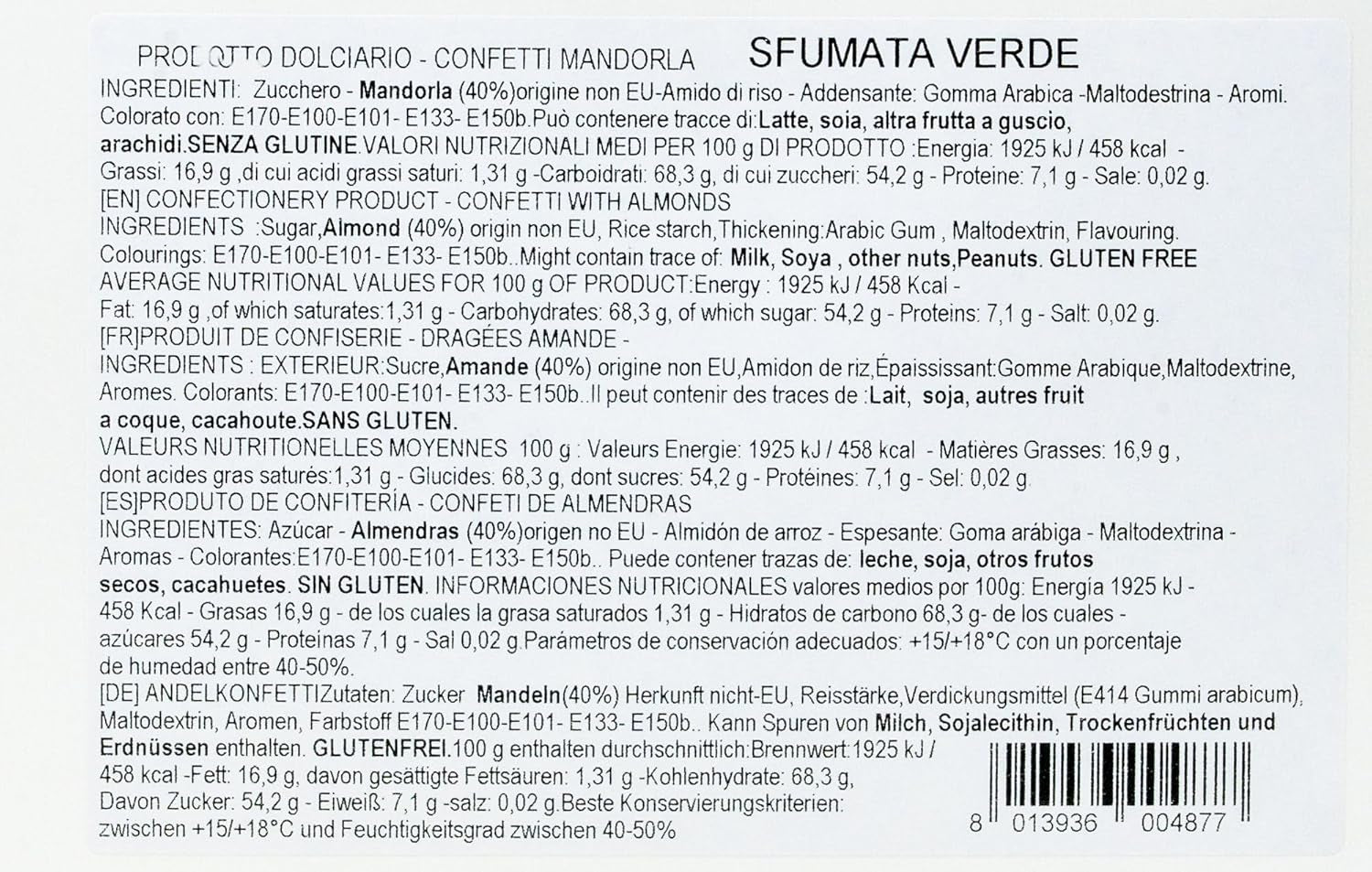 Almendras clásicas con cebolla verde, 1 pieza