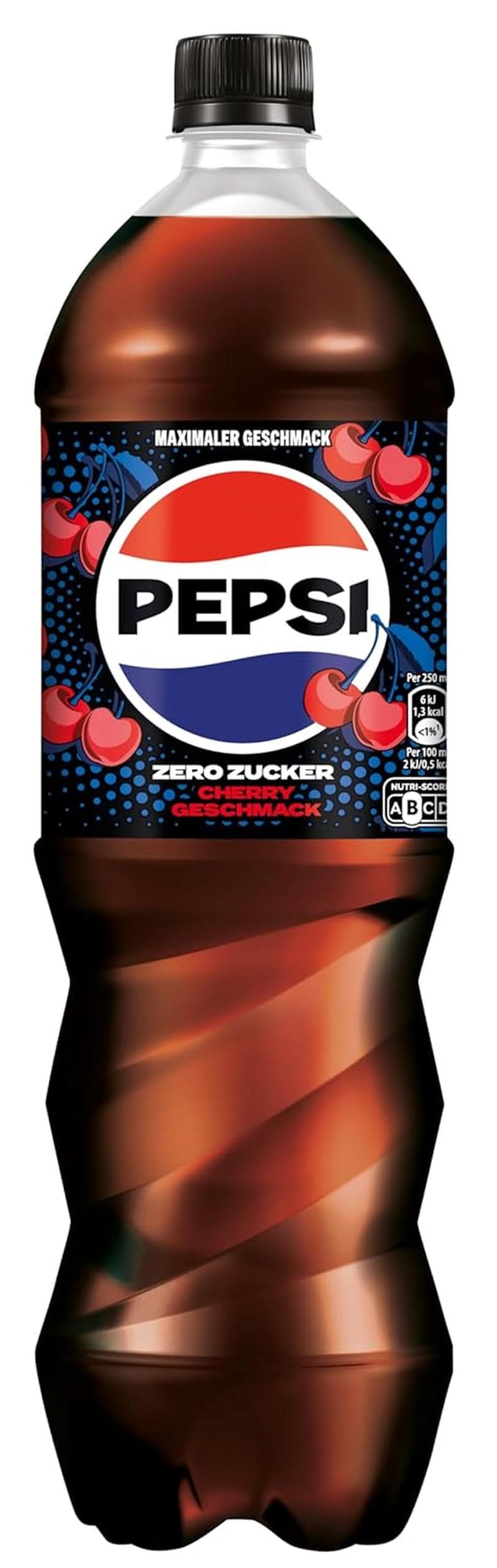 Pepsi Zero Sugar Cherry, refresco sin azúcar, cola con cafeína y sabor a cereza en botella, set 6 x 1,25 litros Naty Shop Versión Clásica