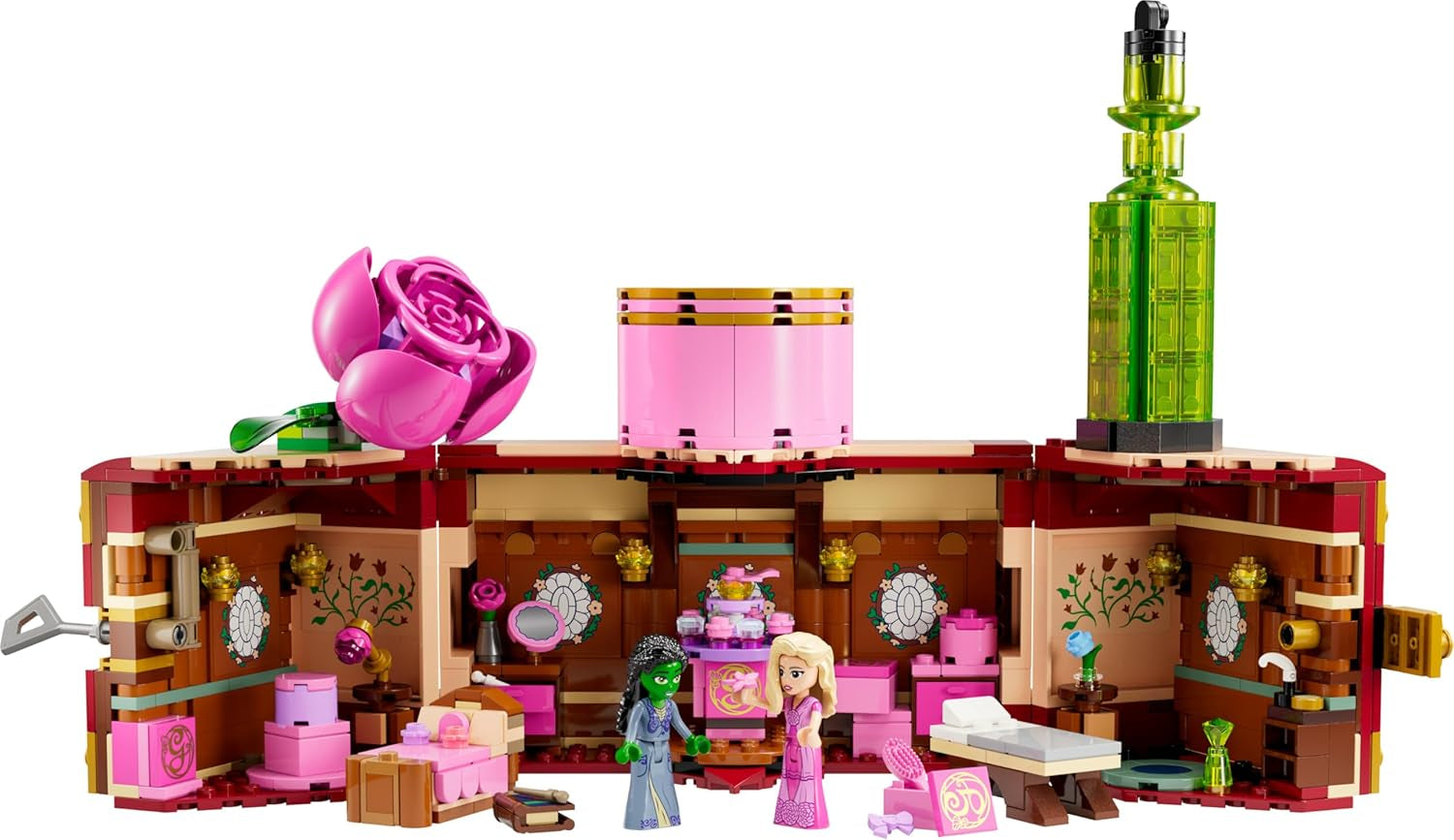 LEGO Dormitorio de Wicked Glinda y Elphaba - Casa de muñecas con 2 minimuñecas de las Brujas de Oz, accesorios geniales que incluyen flores y trajes - Juguete creativo para niñas mayores de 8 años y fans - 75683 Juegos de construcción Besuche den LEGO-Store