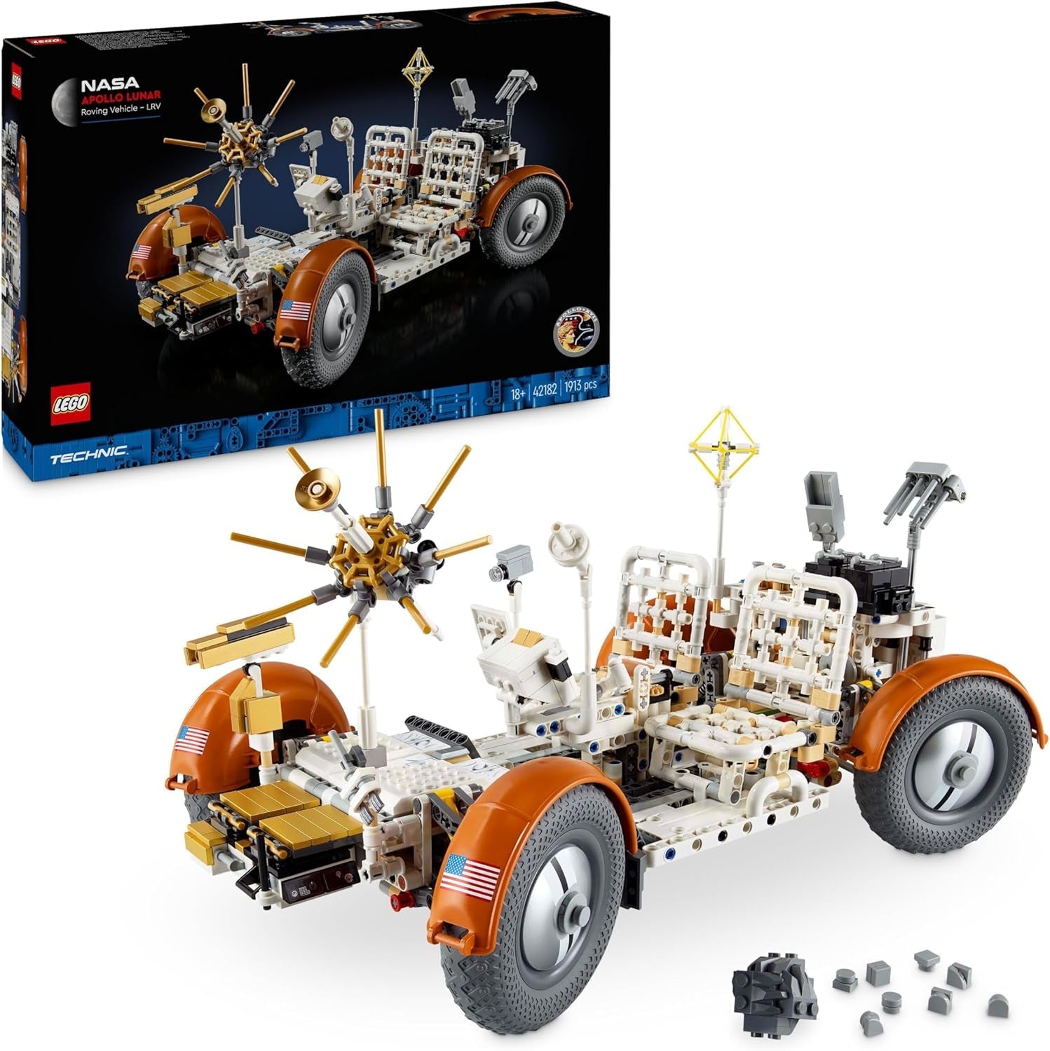 LEGO Technic Vehículo itinerante lunar Apollo (LRV) de la NASA, modelo de vehículo lunar para adultos, coleccionables espaciales para entusiastas de la ciencia, juguete de construcción, modelo de vehículo espacial 42182 Juegos de construcción Besuche den LEGO-Store Default Title