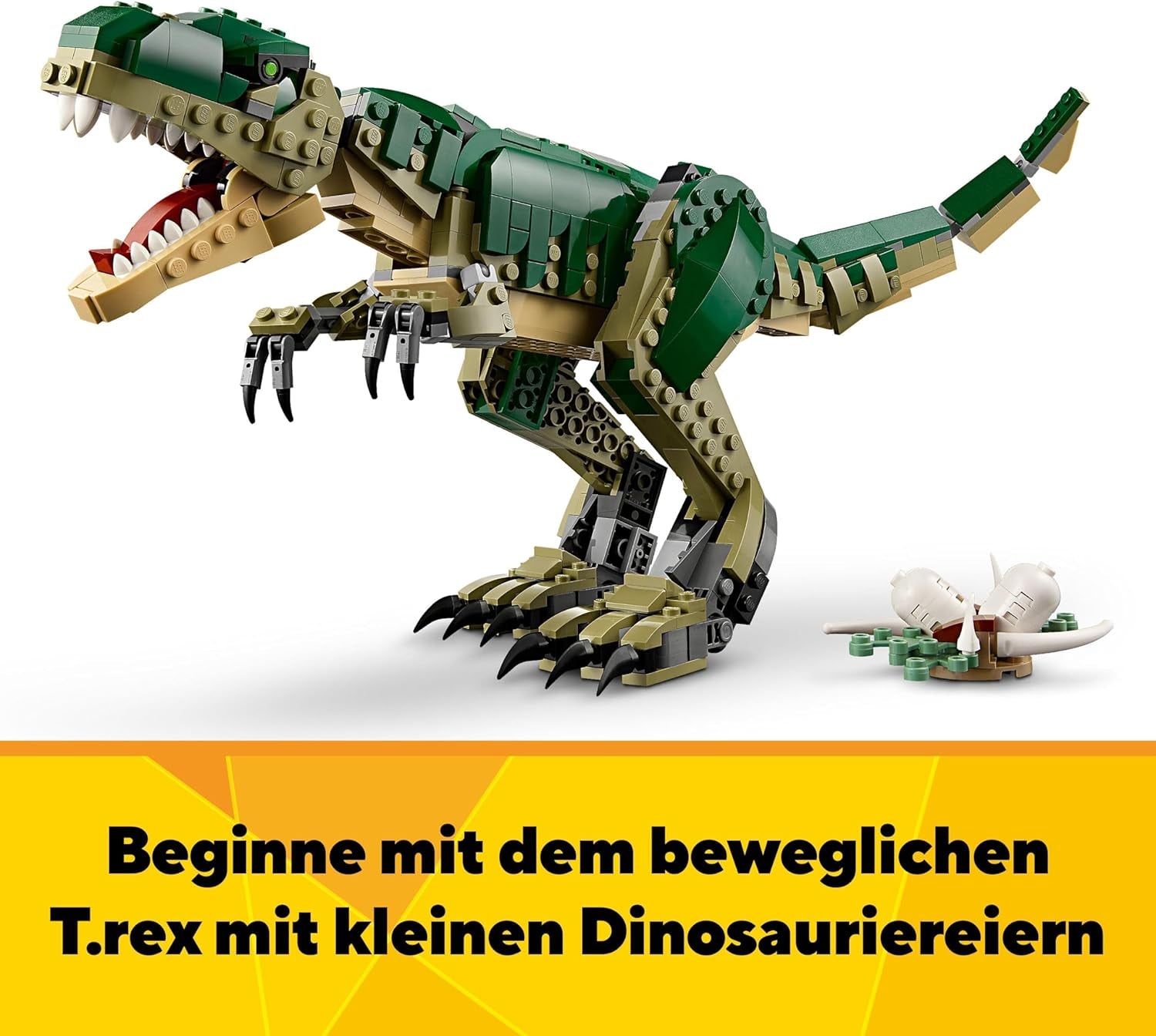 LEGO Creator T.Rex, Dino Triceratops o Pterodáctilo Transformable 3 en 1, Modelo de Dinosaurio Móvil para Niños, Regalo para Niños y Niñas 31151 Juegos de Construcción Besuche den LEGO-Store