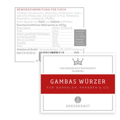 Ankerkraut x Fischereihafen Restaurant Gambas Würzer, Authentisches Gewürz für köstliche Gambas und Meeresfrüchte, Perfekt für die Mediterranean Küche, 80 g im Corkenglas