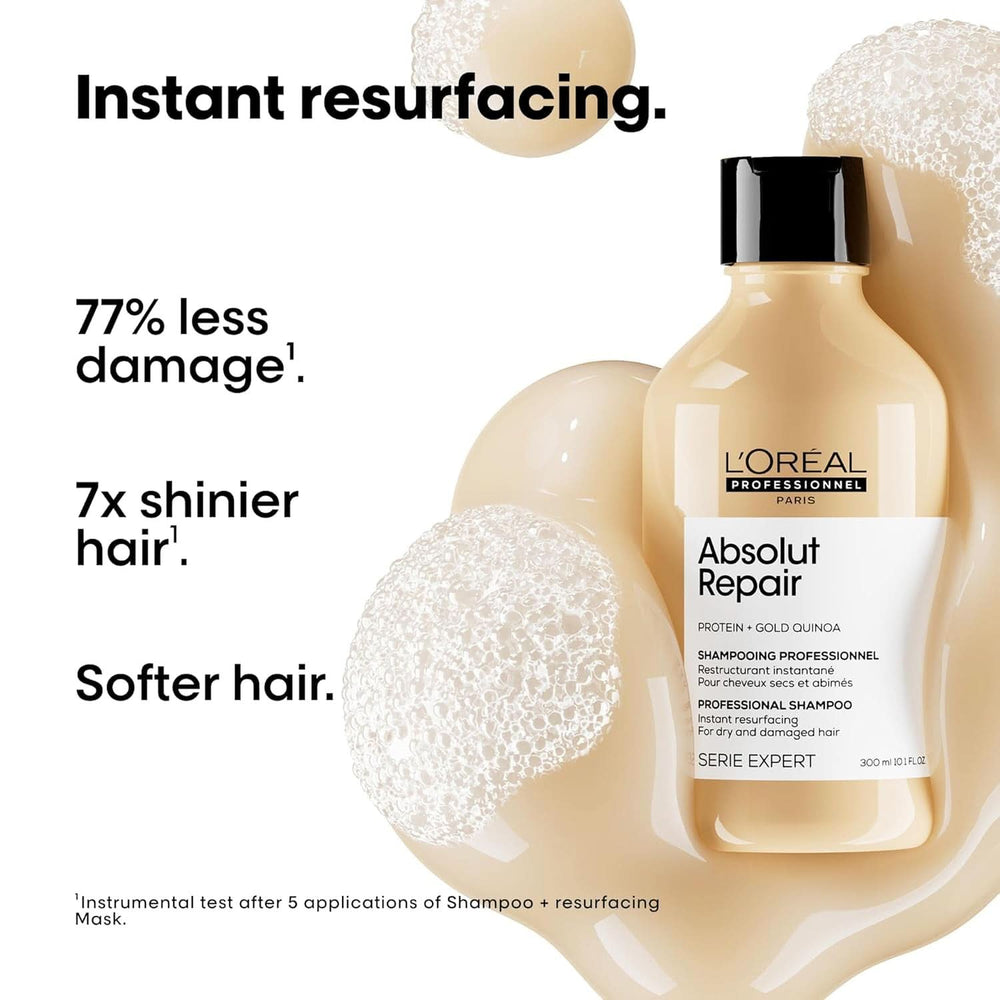 L'OréAl Professionnel Serie Expert Absolut Repair Gold, Champú Quinoa + Ducha y baño proteico Naty Shop