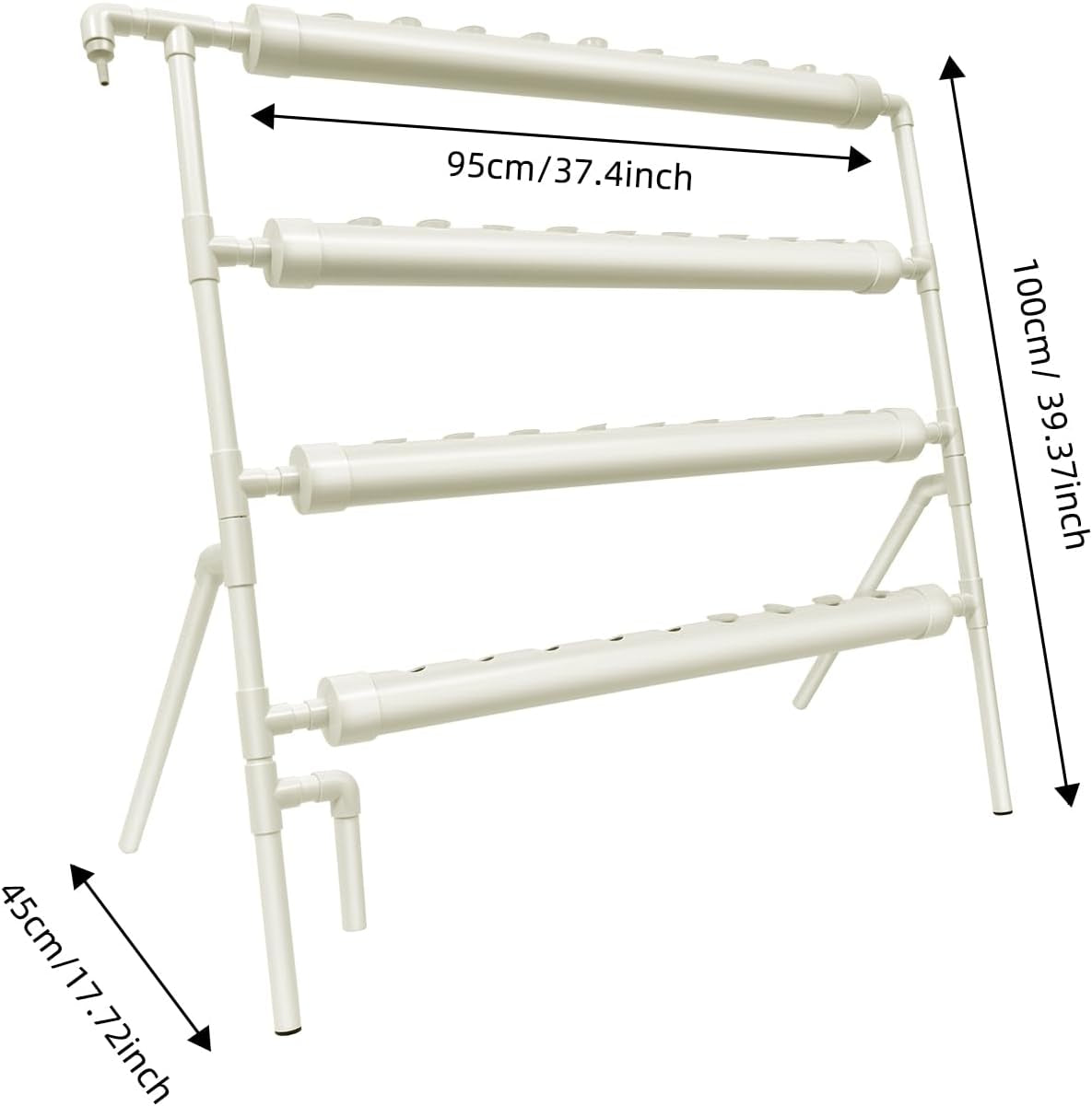 Sistema hidropónico, kit de cultivo hidropónico en torre, soporte para macetero de 4 niveles con 36 agujeros para plantar, sistemas de cultivo de plantas sin suelo para jardín, oficina y otros espacios interiores y exteriores