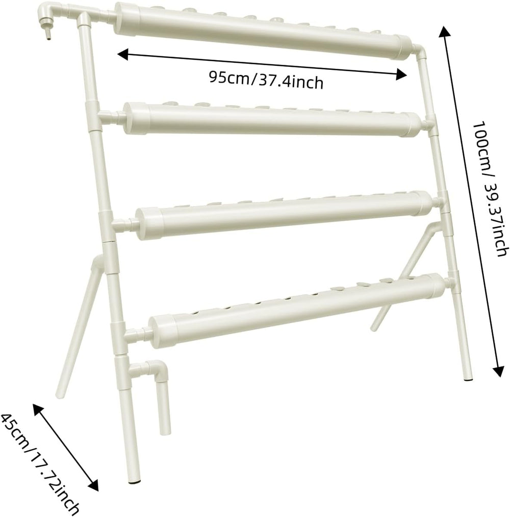 Sistema hidropónico, kit de cultivo hidropónico en torre, soporte para macetero de 4 niveles con 36 agujeros para plantar, sistemas de cultivo de plantas sin suelo para jardín, oficina y otros espacios interiores y exteriores
