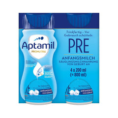 Aptamil Pronutra Pre - Fórmula infantil desde el nacimiento - Con aceites vegetales, sin aceite de palma - 6 x 4 x 200 ml (4800 ml)