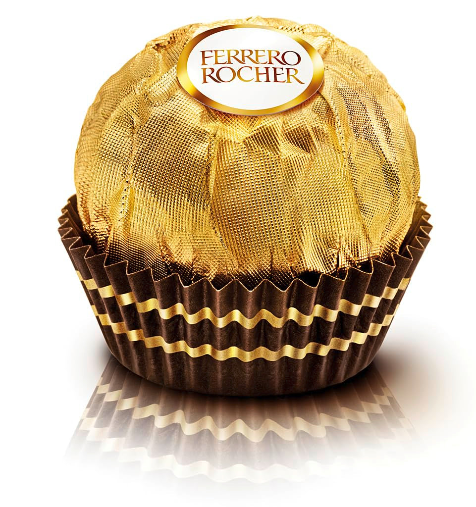 Ferrero Rocher - Bombones especiales crujientes y cremosos de avellanas - Regalo de San Valentín para él y para ella - 16 paquetes de 4 bombones individuales