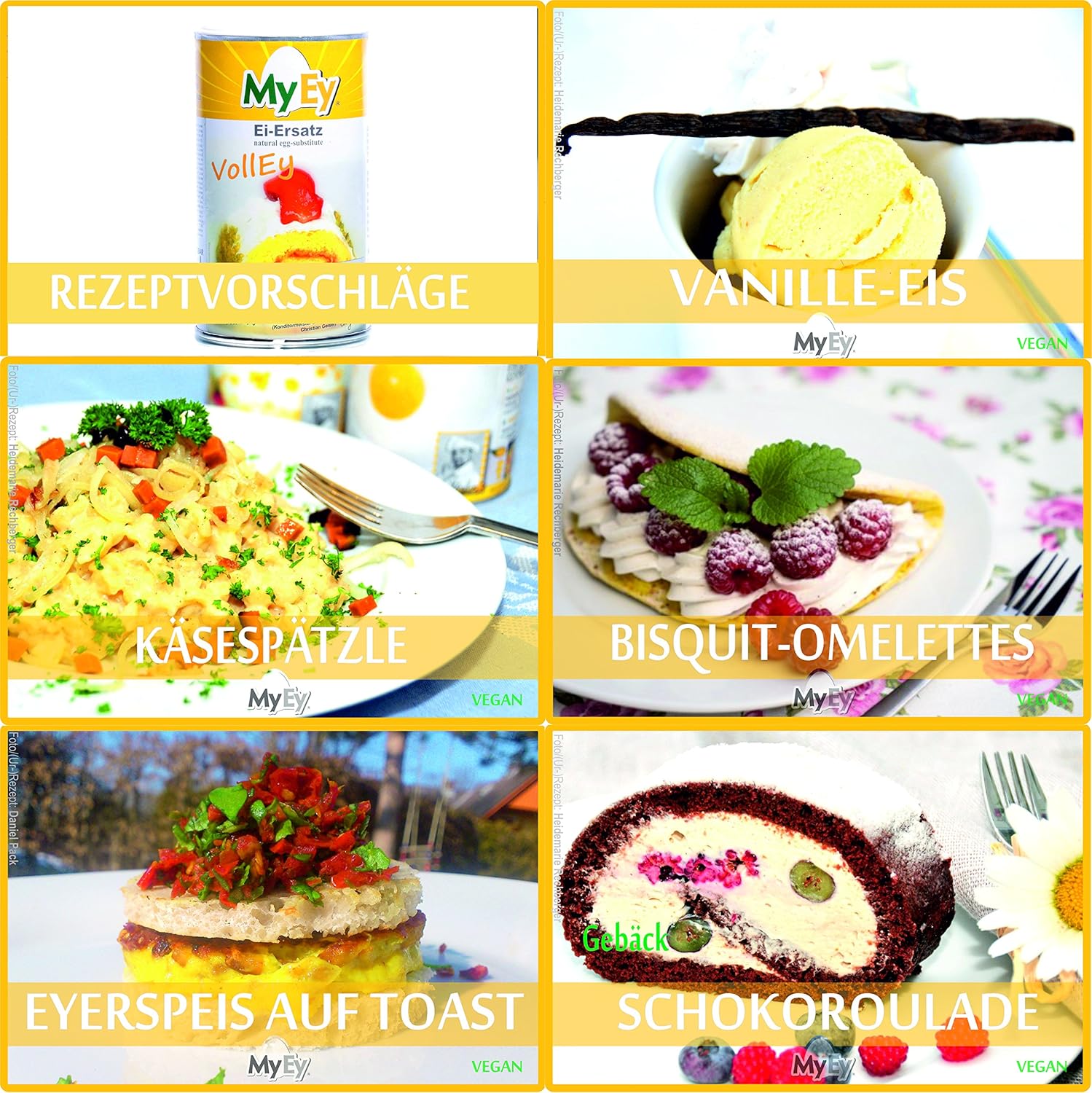 MyEy VollEy Ei Ersatz 200g - Polvo vegano para cocinar y hornear