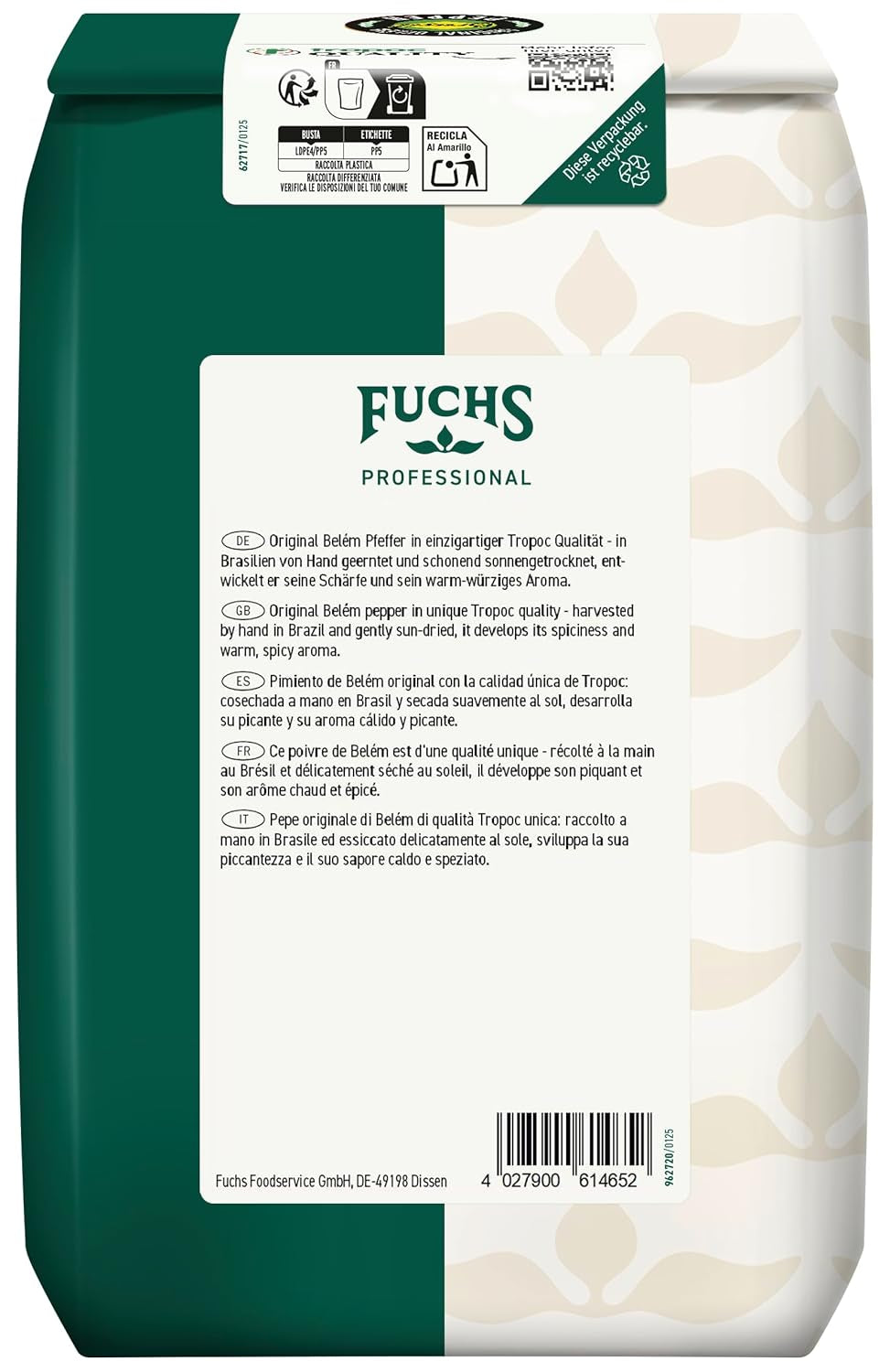 Fuchs Pfeffer negro ganz especial (1 x 1 kg) | 1er paquete