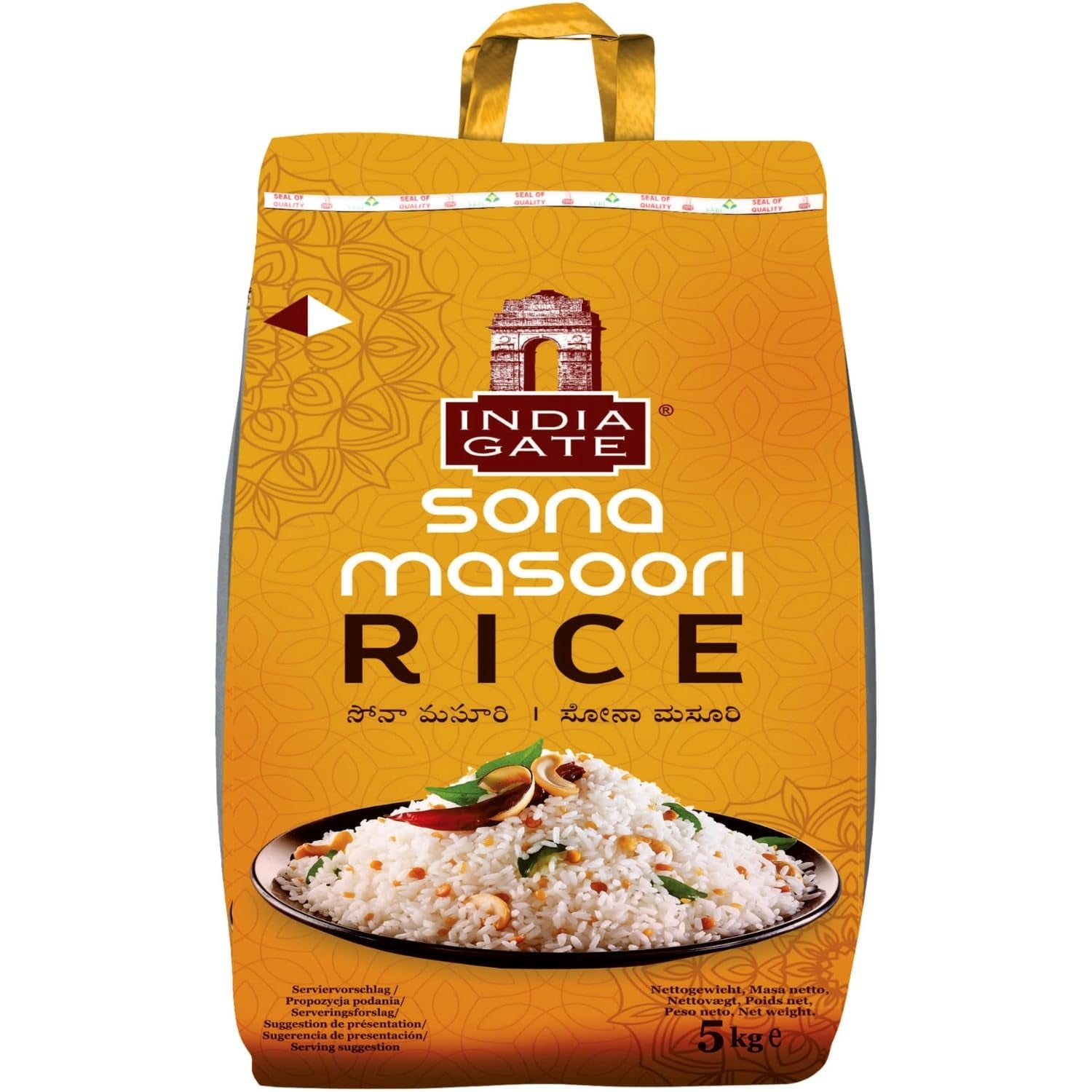 INDIA GATE Arroz Basmati Premium – Arroz fino y aromático de grano largo de la India, grano fino y largo (1 x 5 kg)