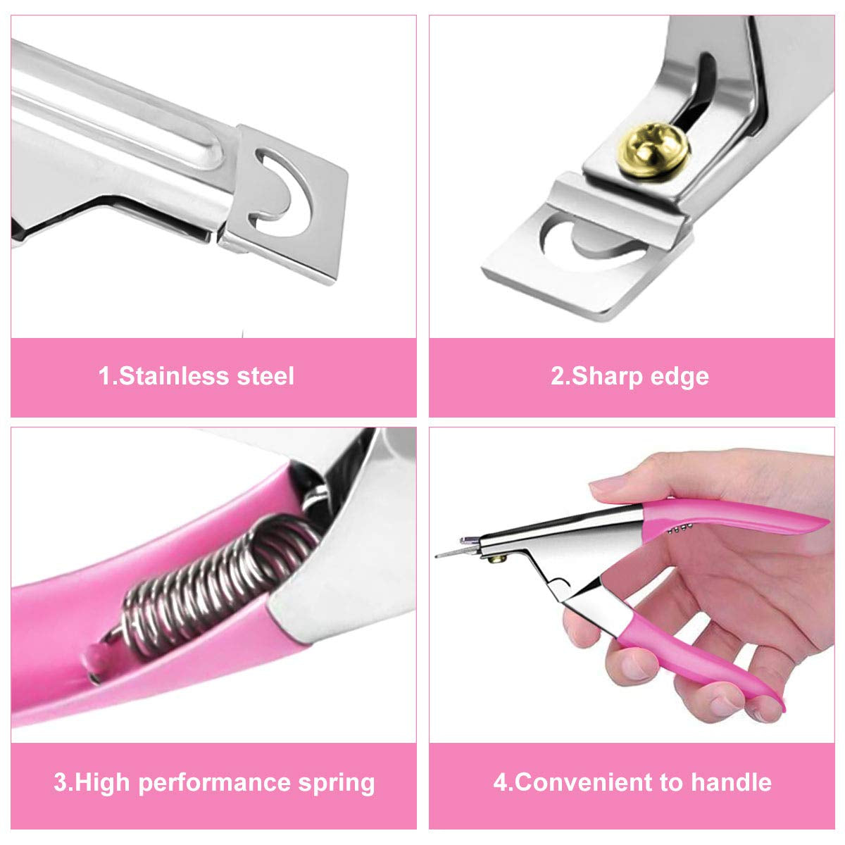 Unghii false, 500 bucăți, culori naturale, artificiale, unghii false, 10 mărimi, DIY, acrilice, cu cutie, perie de unghii, împingător de cuticule și pilă de unghii