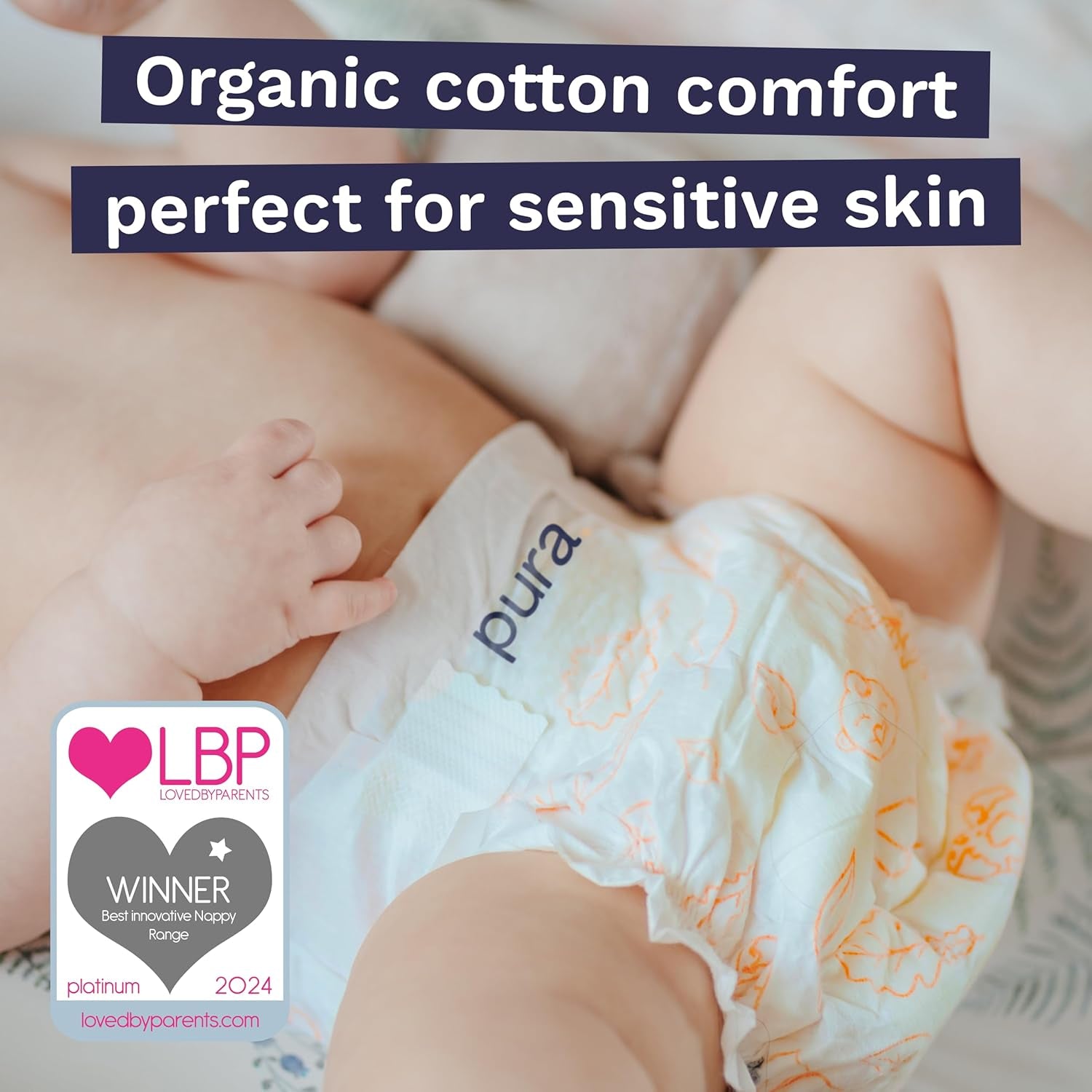 Pañales Eco Baby - Talla 3 (4-9 kg), 1 paquete (26 pañales), Pañales ultra suaves para pieles sensibles, Algodón orgánico, Hasta 12 horas de protección contra fugas, Nueva guía de tallas