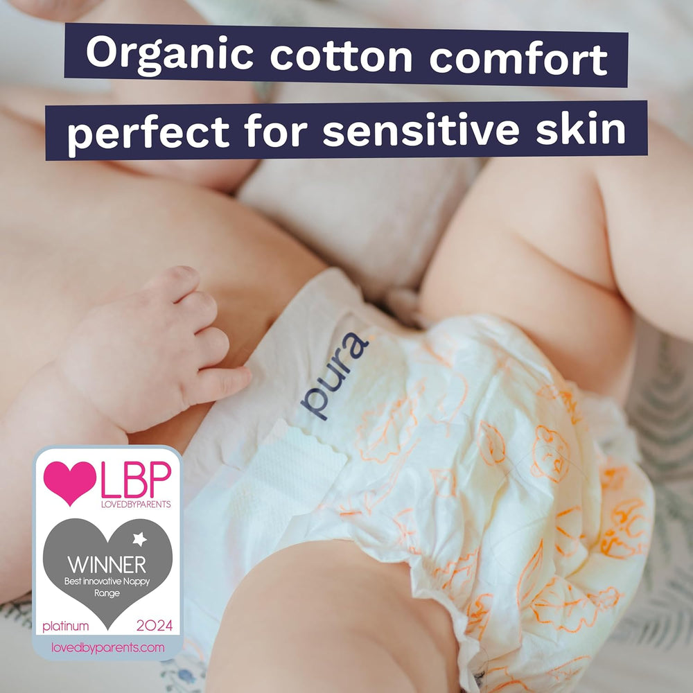 Pañales Eco Baby - Talla 3 (4-9 kg), 1 paquete (26 pañales), Pañales ultra suaves para pieles sensibles, Algodón orgánico, Hasta 12 horas de protección contra fugas, Nueva guía de tallas