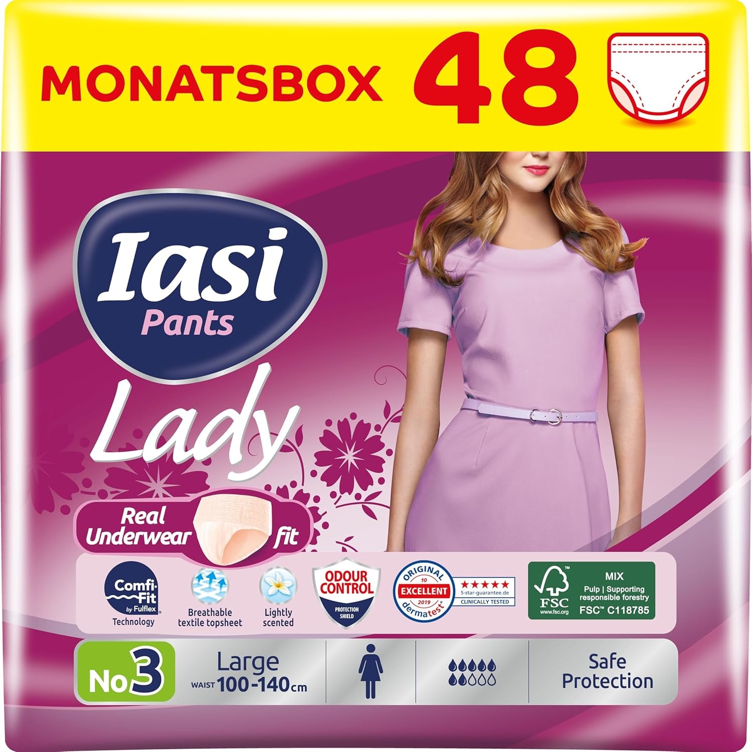 LADY Pants 48 Pantalones Desechables para Incontinencia Urinaria Absorbencia Talla Grande S para Mujer 48 Piezas
