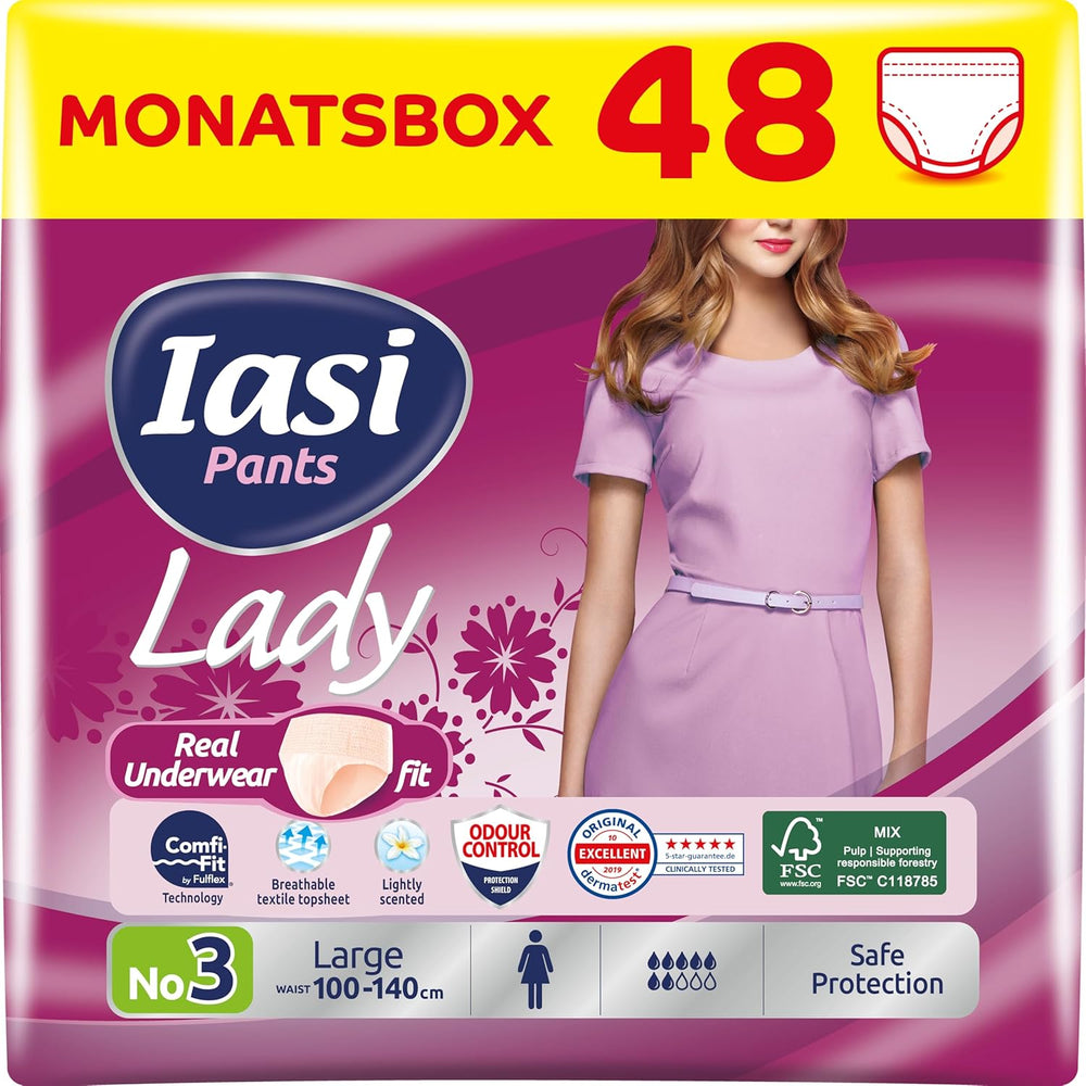 LADY Pants 48 Pantalones Desechables para Incontinencia Urinaria Absorbencia Talla Grande S para Mujer 48 Piezas