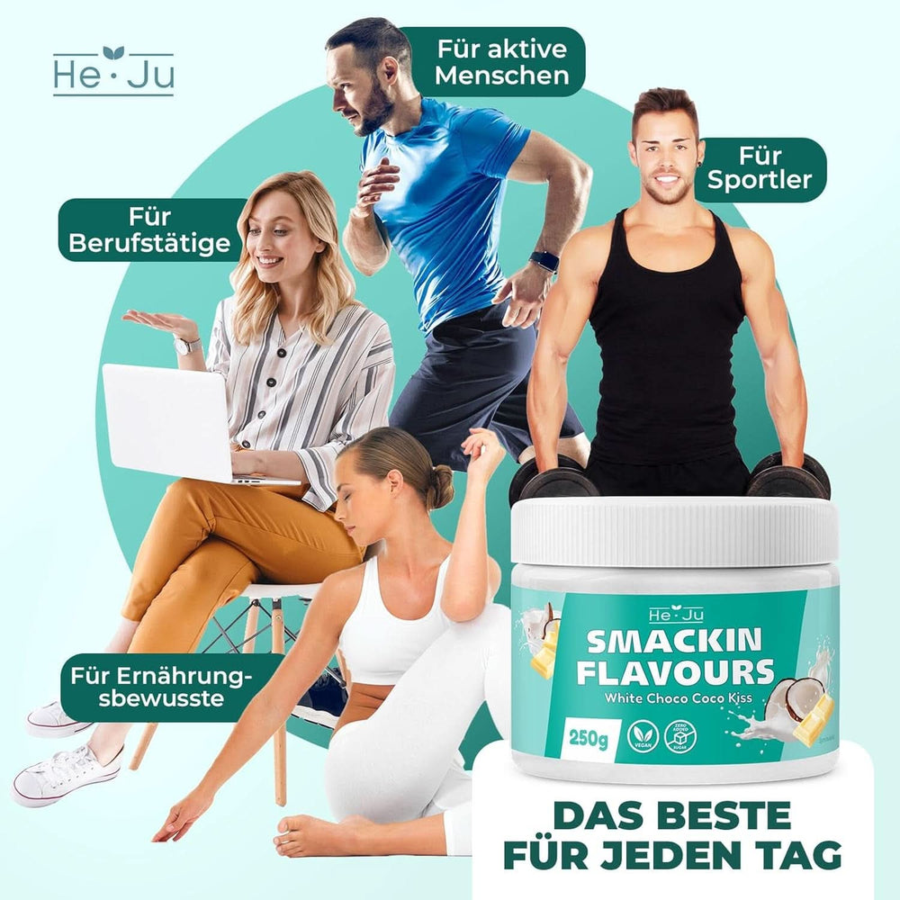 He-Ju, Polvo con sabor a chocolate blanco y coco, 250 gramos Tienda Aromas Naty