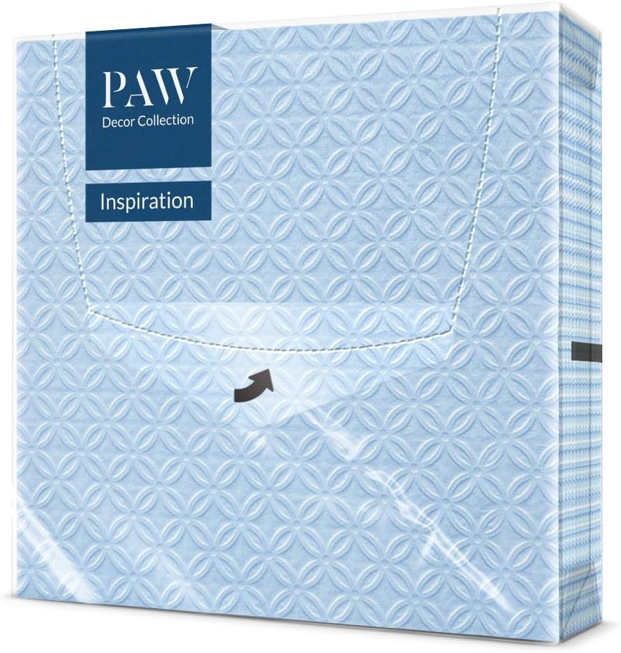 PAW - Șervețele gofrate 3 straturi (33 X 33 Cm) I 20 bucăți I Perfect pentru zile de naștere, petreceri, nunți, comuniuni, sărbători I Decorațiuni de masă Șervețele din hârtie texturată I Inspirație modernă (Hortensia)