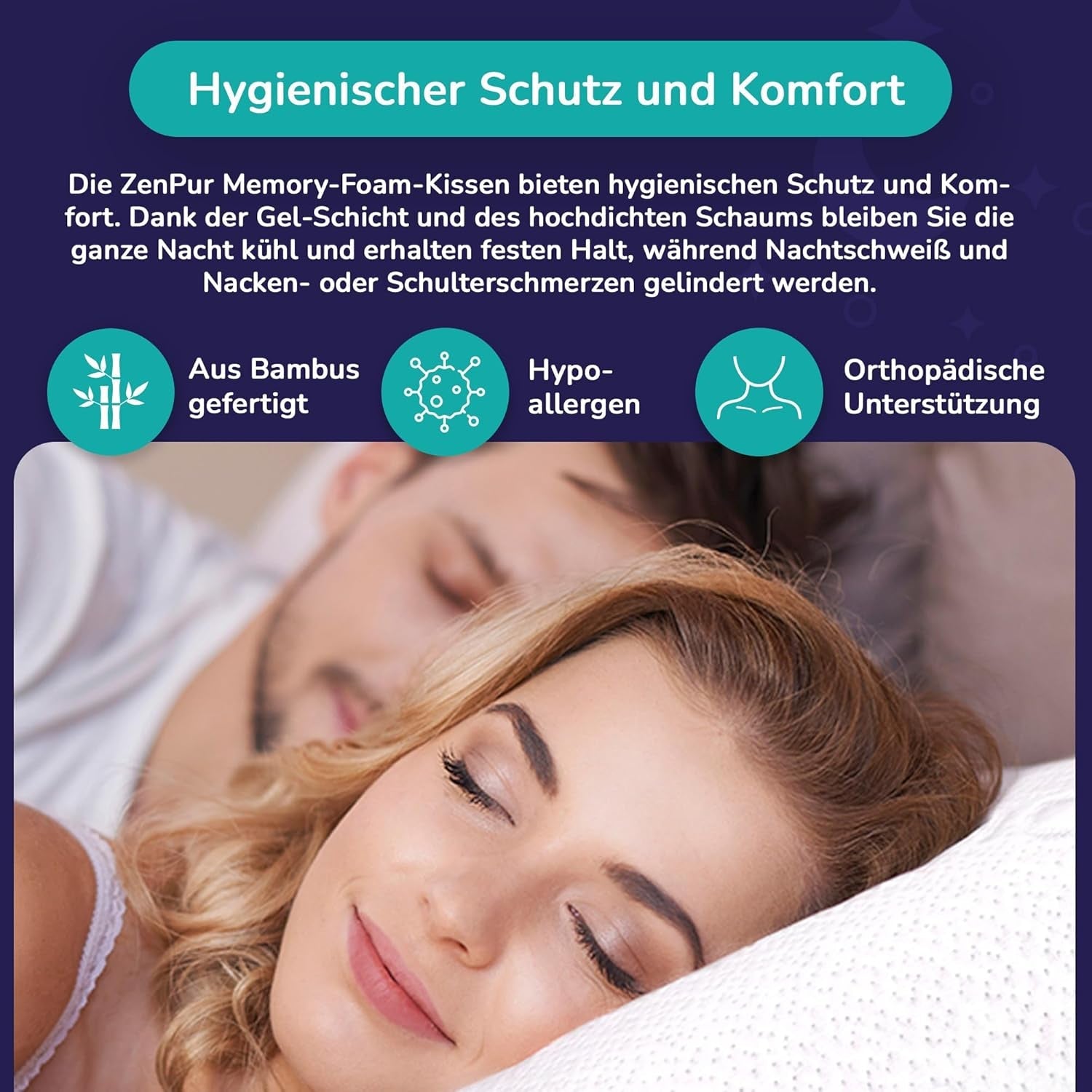 Set de 2 perne pentru susținerea gâtului 40X60-13Cm - Pernă ergonomică de dormit pentru gât și umeri, certificată Oeko-Tex Perne ortopedice cervicale Naty Shop