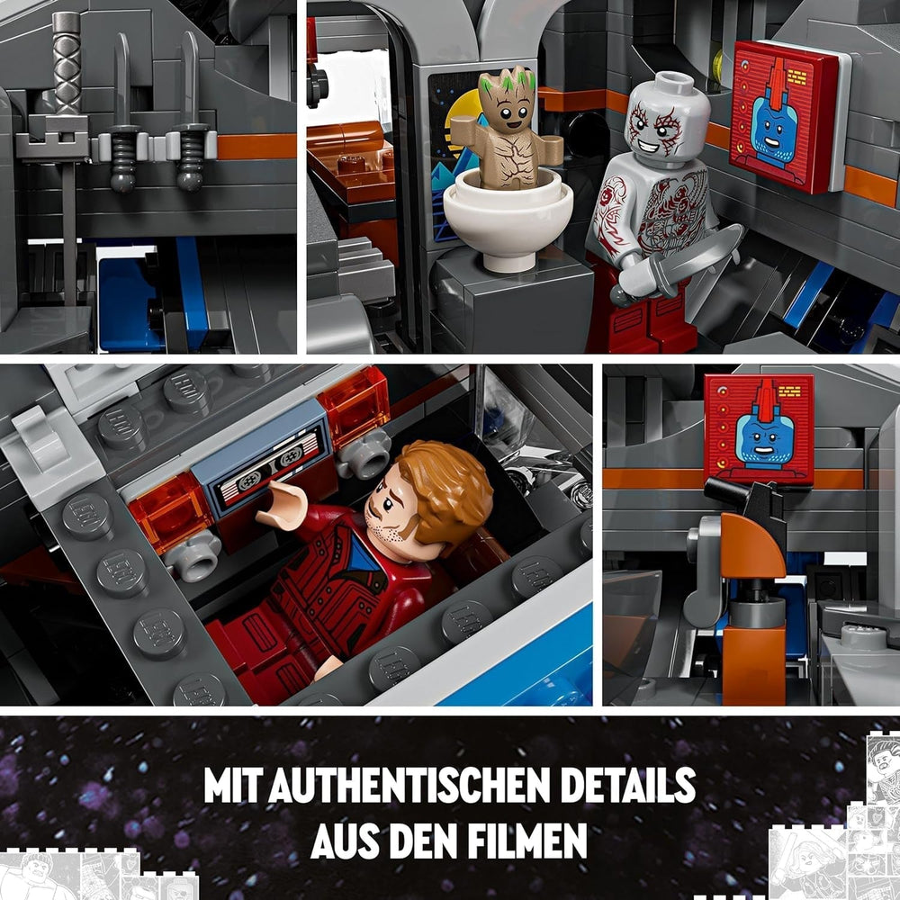 LEGO Marvel Guardianes de la Galaxia: Modelo de Nave Espacial de Construcción Milano con 4 Minifiguras de Superhéroes Volador de Los Vengadores para Aventuras Espaciales Regalo para niños y niñas 76286 Juegos de construcción Beuche den LEGO-Store