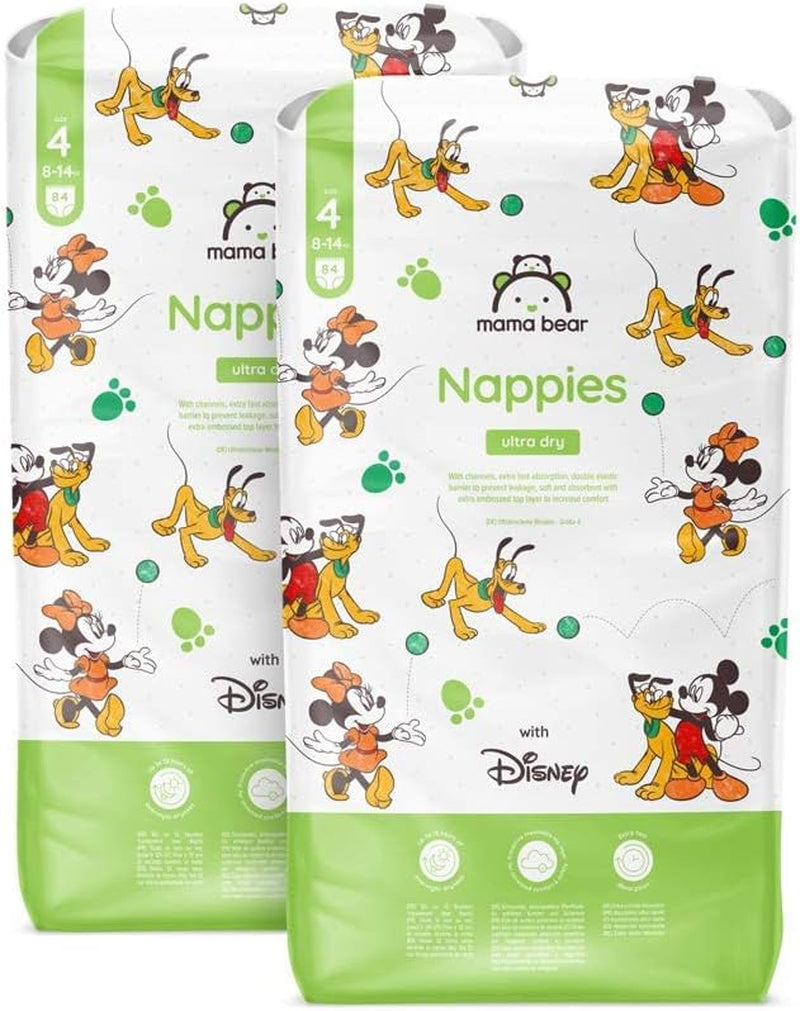 Marca Amazon: Mama Bear Disney Pañales ultra secos, tamaño 3 (4-9 kg) - Caja mensual, blanco, 172 unidades (2 paquetes de 86)