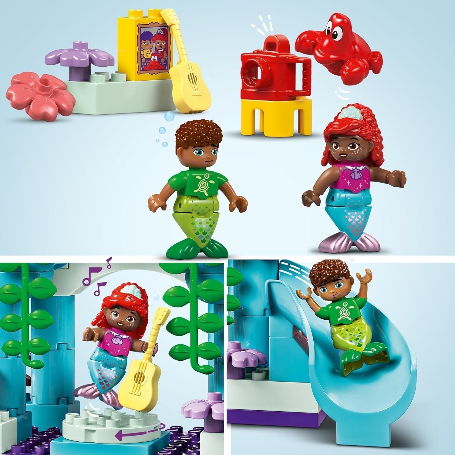 LEGO DUPLO | Palacio Mágico Subacuático de Ariel de Disney, juguete educativo para la sirena Ariel, castillo submarino para niños mayores de 2 años 10435 Juegos de construcción Besuche den LEGO-Store