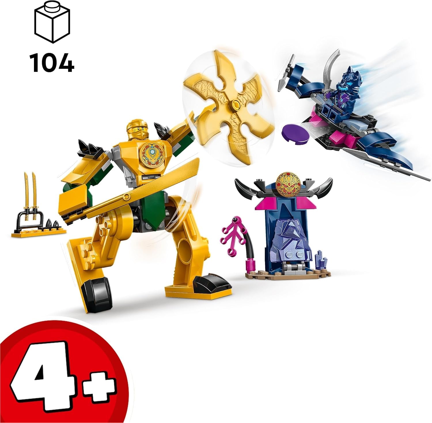 LEGO NINJAGO Robot de batalla de Arin, juguete ninja para niños a partir de 4 años Con figuras Incl. Arin con mini katana, figuras de acción y mechs, pequeño regalo para niños y niñas 71804 Juegos de construcción Besuche den LEGO-Store